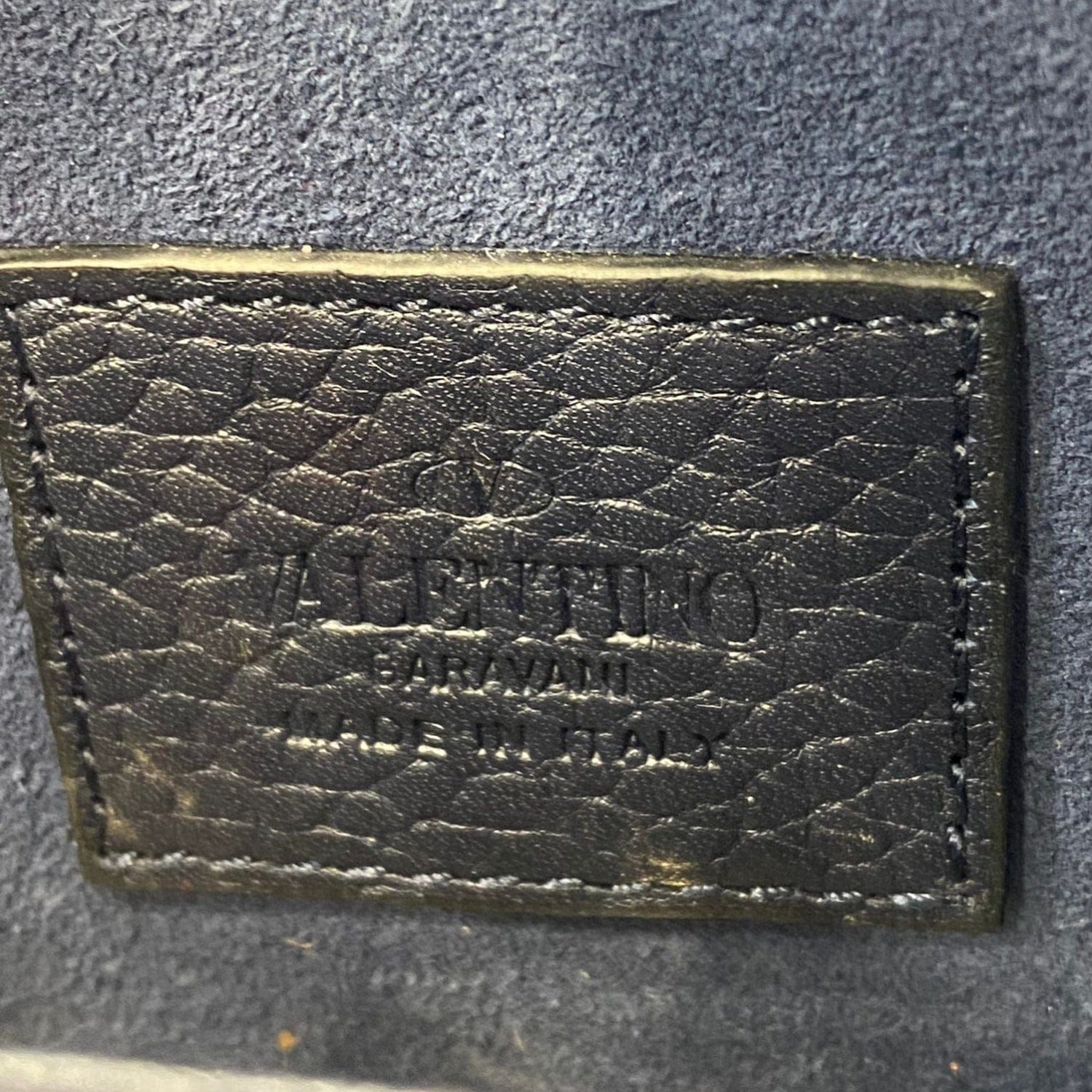 VALENTINO Rockstud Leather Wallet On Chain Crossbody Bag Navy Blue - Image 11