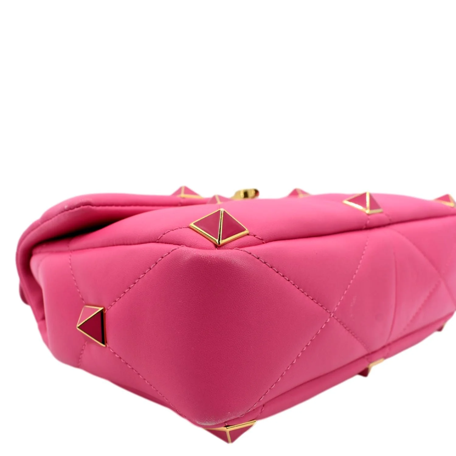VALENTINO Medium Garavani Roman Stud Leather Crossbody Bag Pink - Image 8