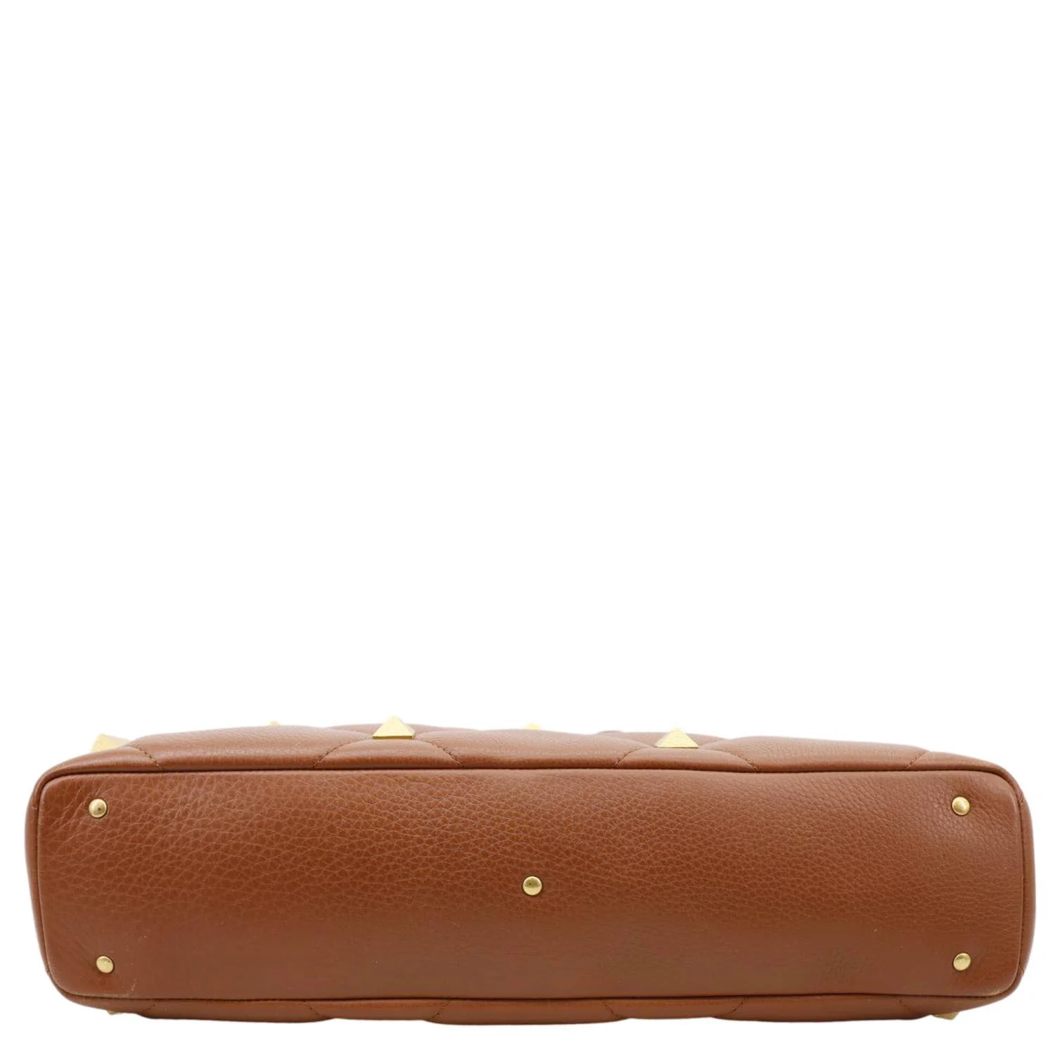 VALENTINO Roman Stud Large Leather Tote Bag Saddle Brown - Image 10