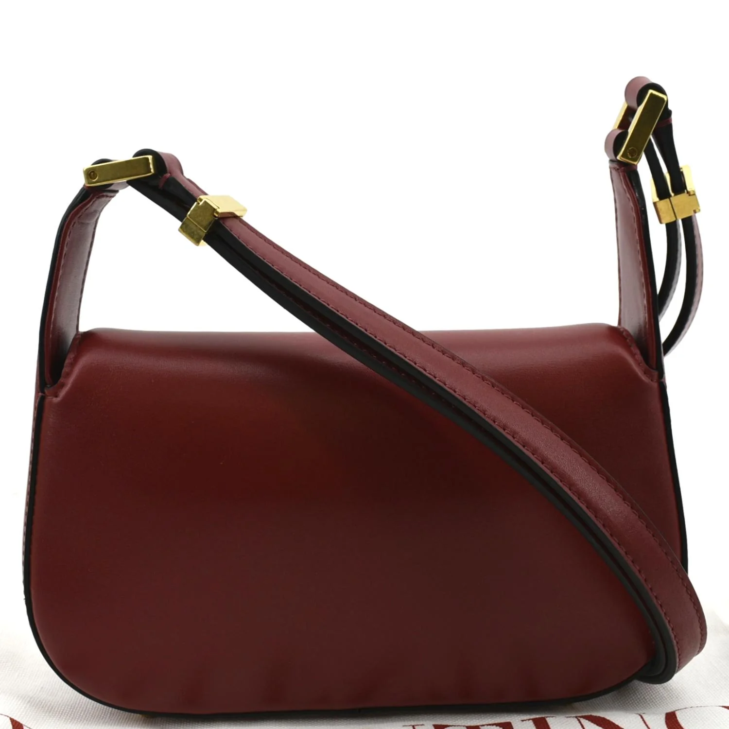 VALENTINO V Logo Chain Leather Shoulder Bag Red - Image 3