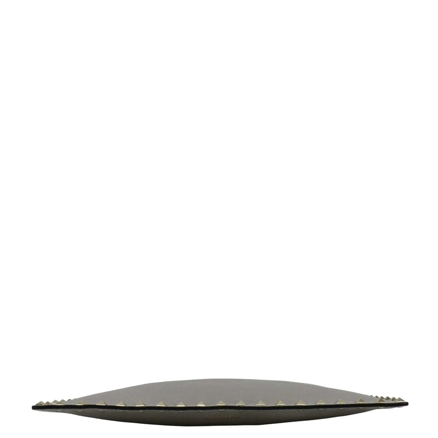 VALENTINO GARAVANI Rockstud Zip Clutch Leather Pouch Grey - Image 10