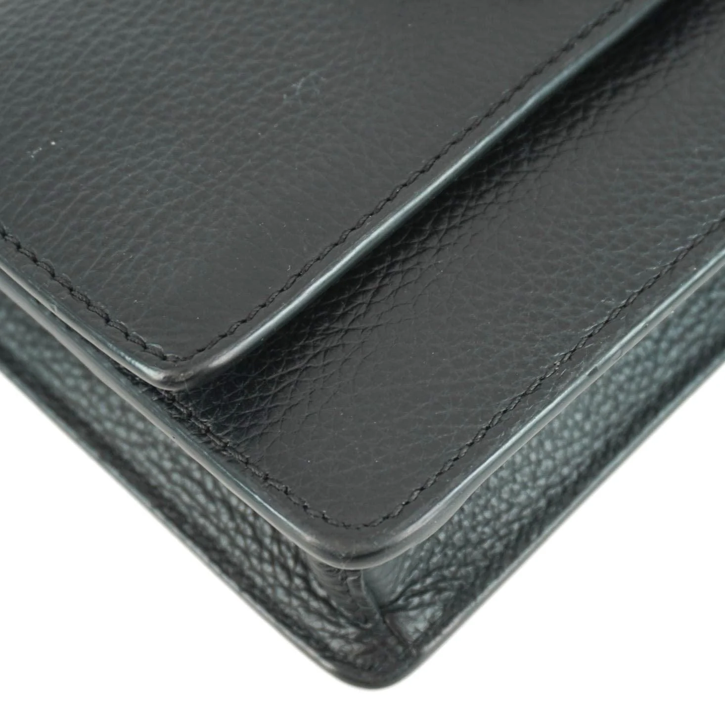 VERSACE Medusa Evening Grained Calfskin Clutch Crossbody Bag Black - Image 7