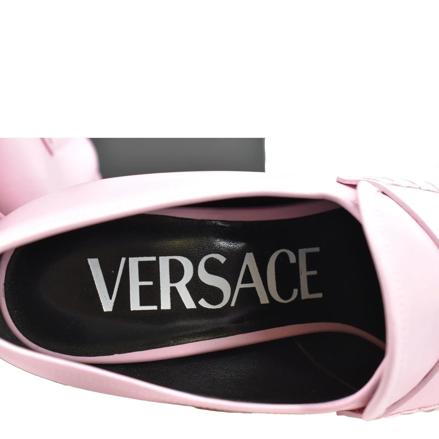 VERSACE Juno Platform Leather Pumps Pink Size 36 1/2 - Image 8