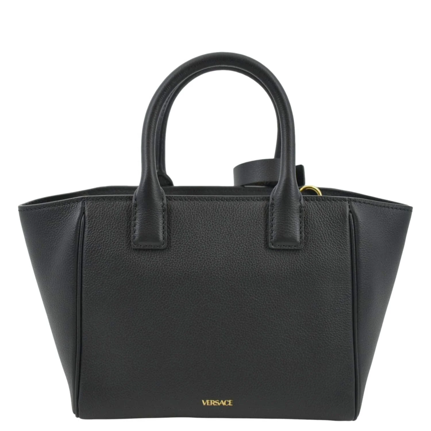 VERSACE La Medusa Leather Top Handle Shoulder Bag Black - Image 4