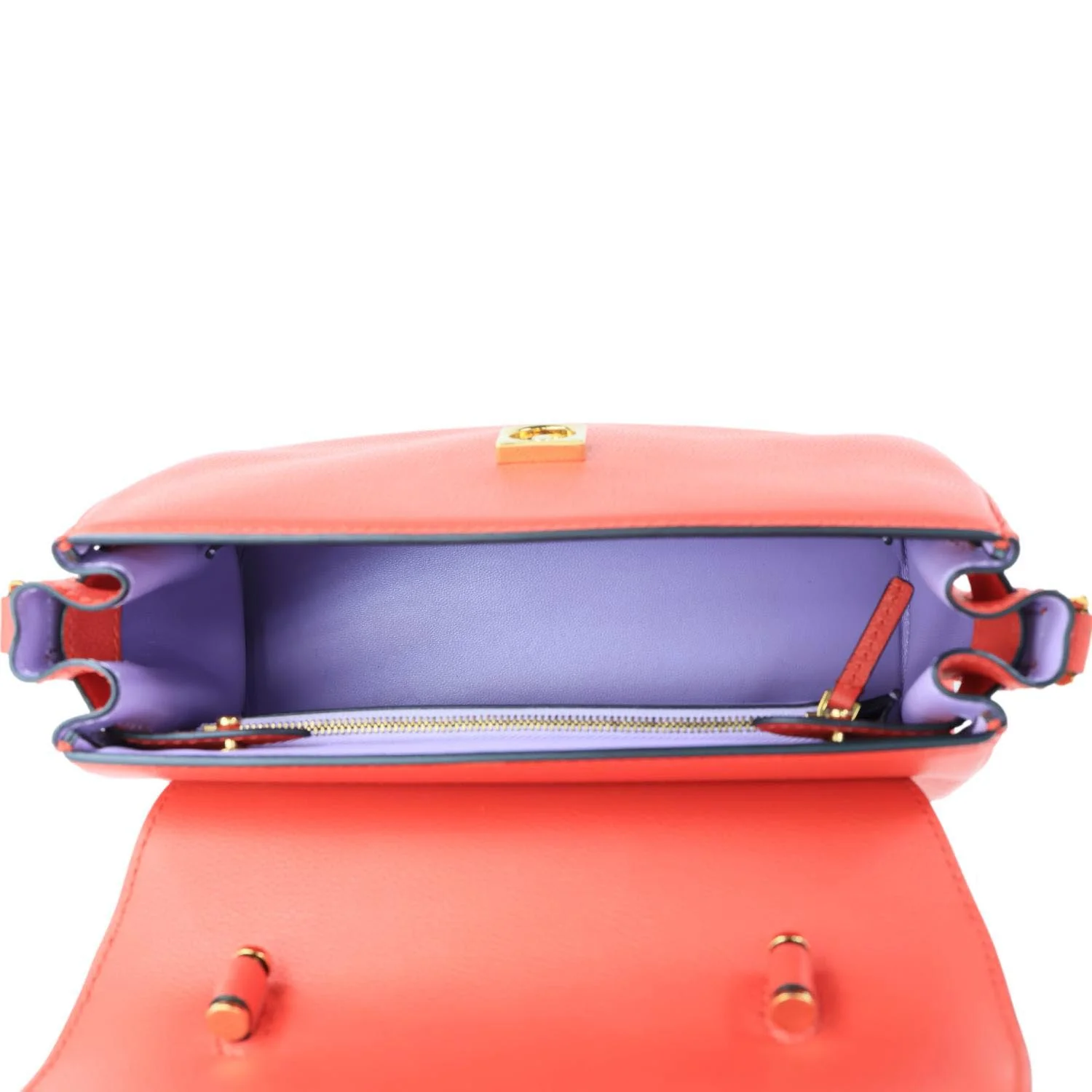 VERSACE La Medusa Leather Top Handle Shoulder Bag Red - Image 10