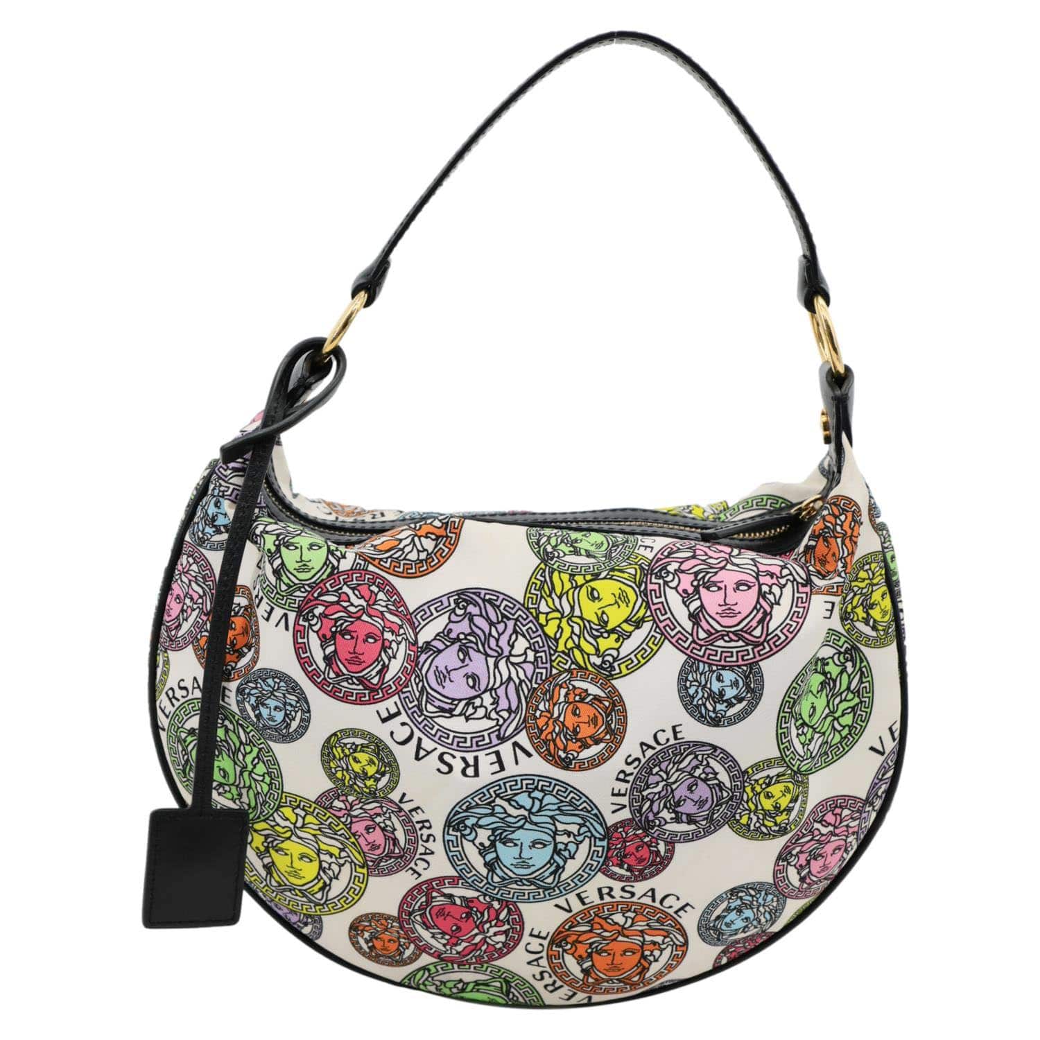 VERSACE Nylon Medusa Amplified Print Hobo Bag Multicolor