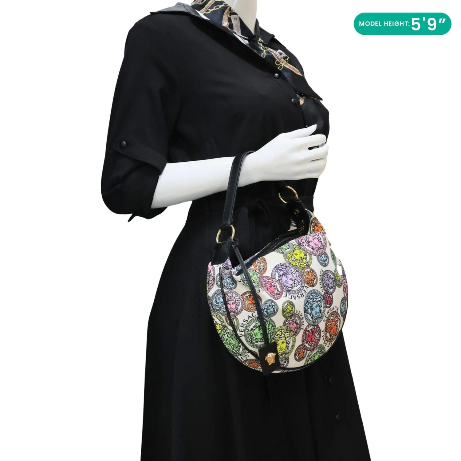 VERSACE Nylon Medusa Amplified Print Hobo Bag Multicolor - Image 2