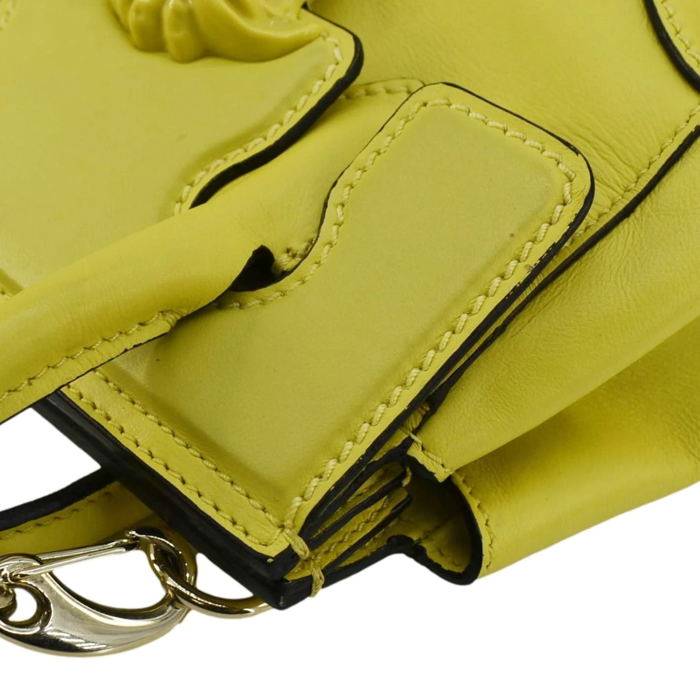 VERSACE Empire Palazzo Small Leather Shoulder Bag Yellow - Image 6