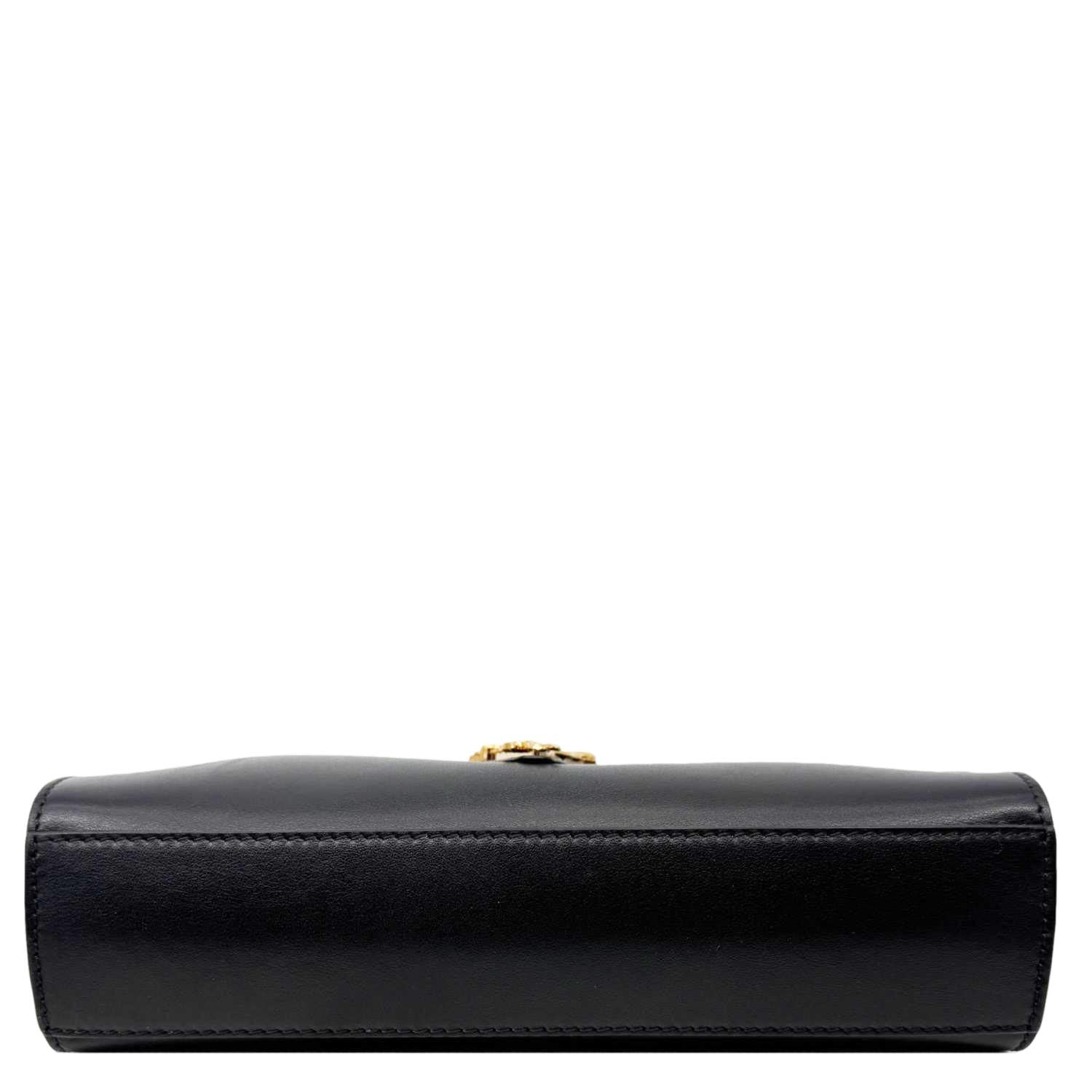 VERSACE Virtus Zip Small Leather Chain Shoulder Bag Black - Image 11