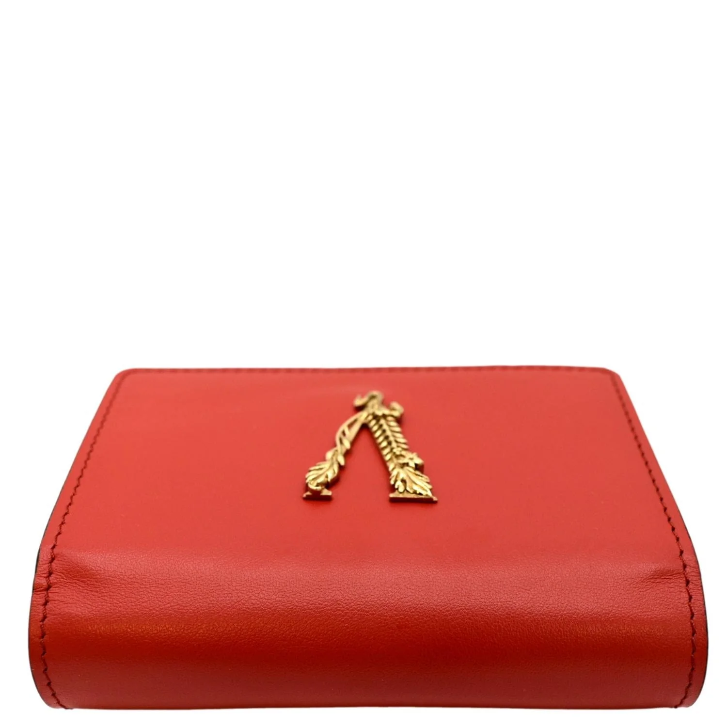 VERSACE Vitello Mini Virtus Calfskin Leather Crossbody Bag Flame Red - Image 4