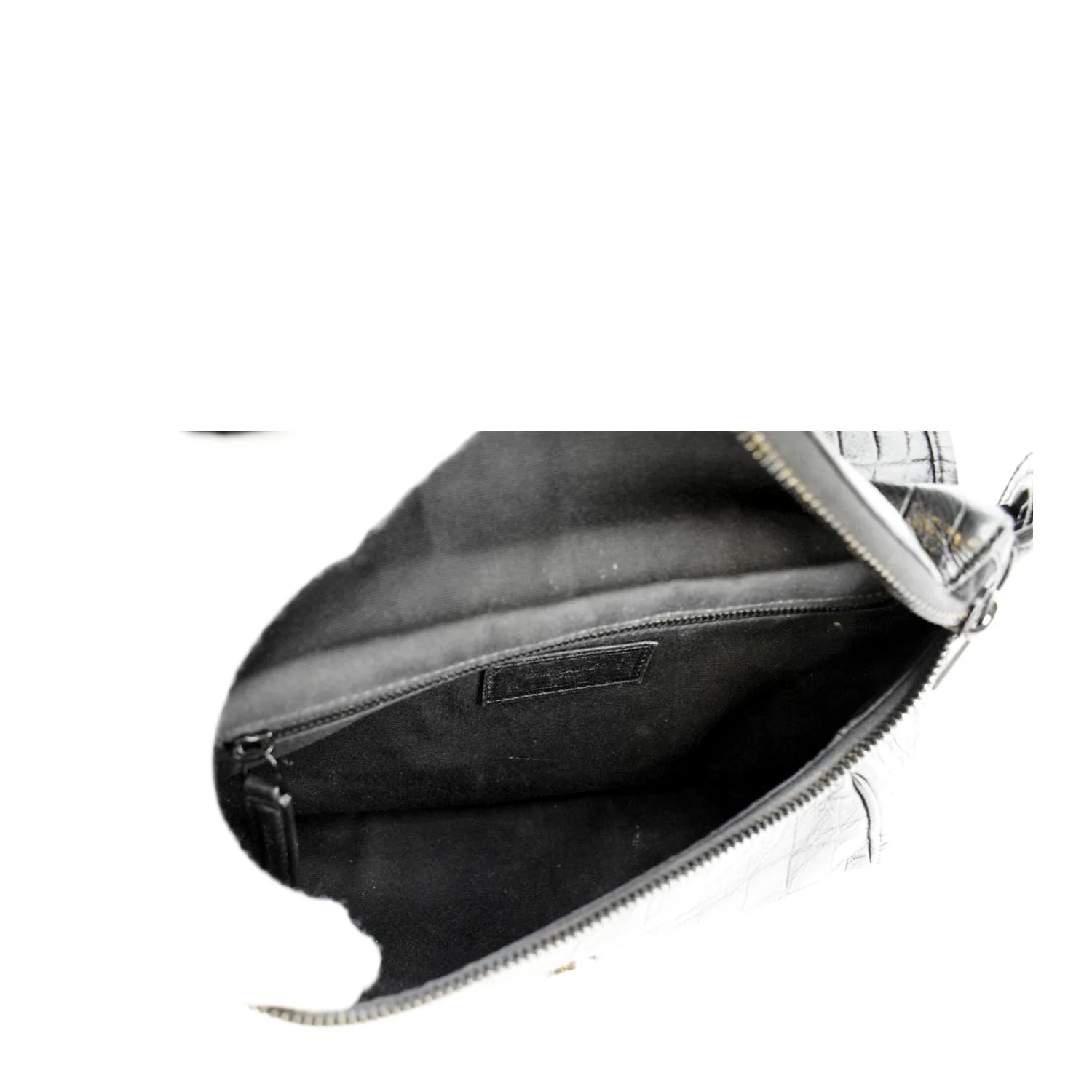 YVES SAINT LAURENT Niki Baby Crocodile Leather Chain Shoulder Bag Black - Image 13