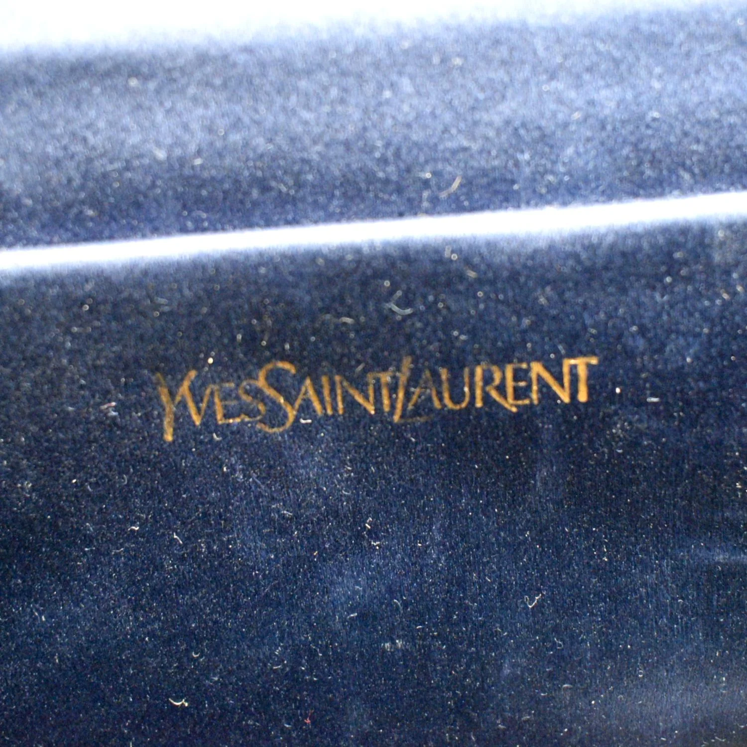 YVES SAINT LAURENT Belle de Jour Leather Clutch Bag Blue - Image 12