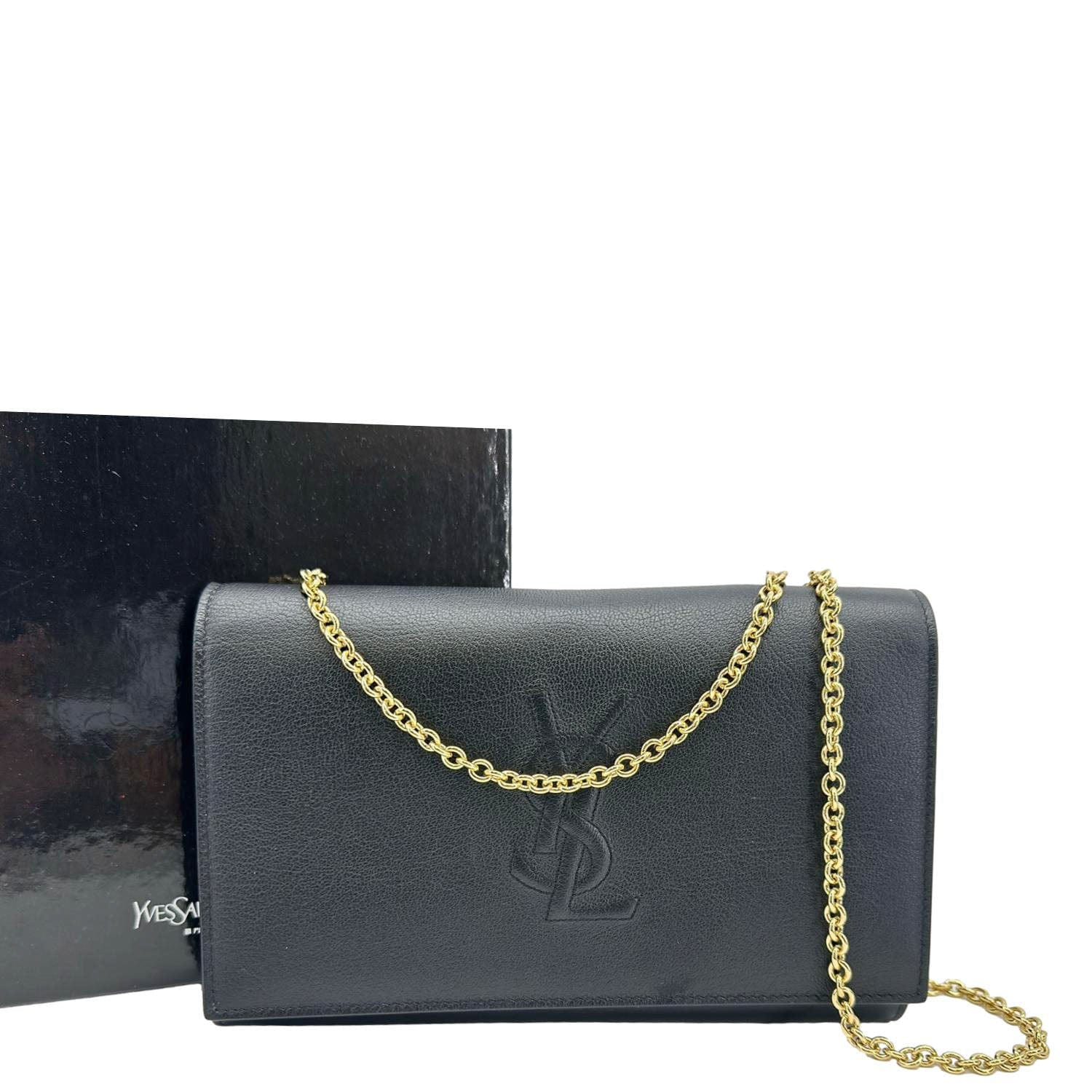 YVES SAINT LAURENT Belle De Jour Chain Leather Crossbody Bag Black - Image 3