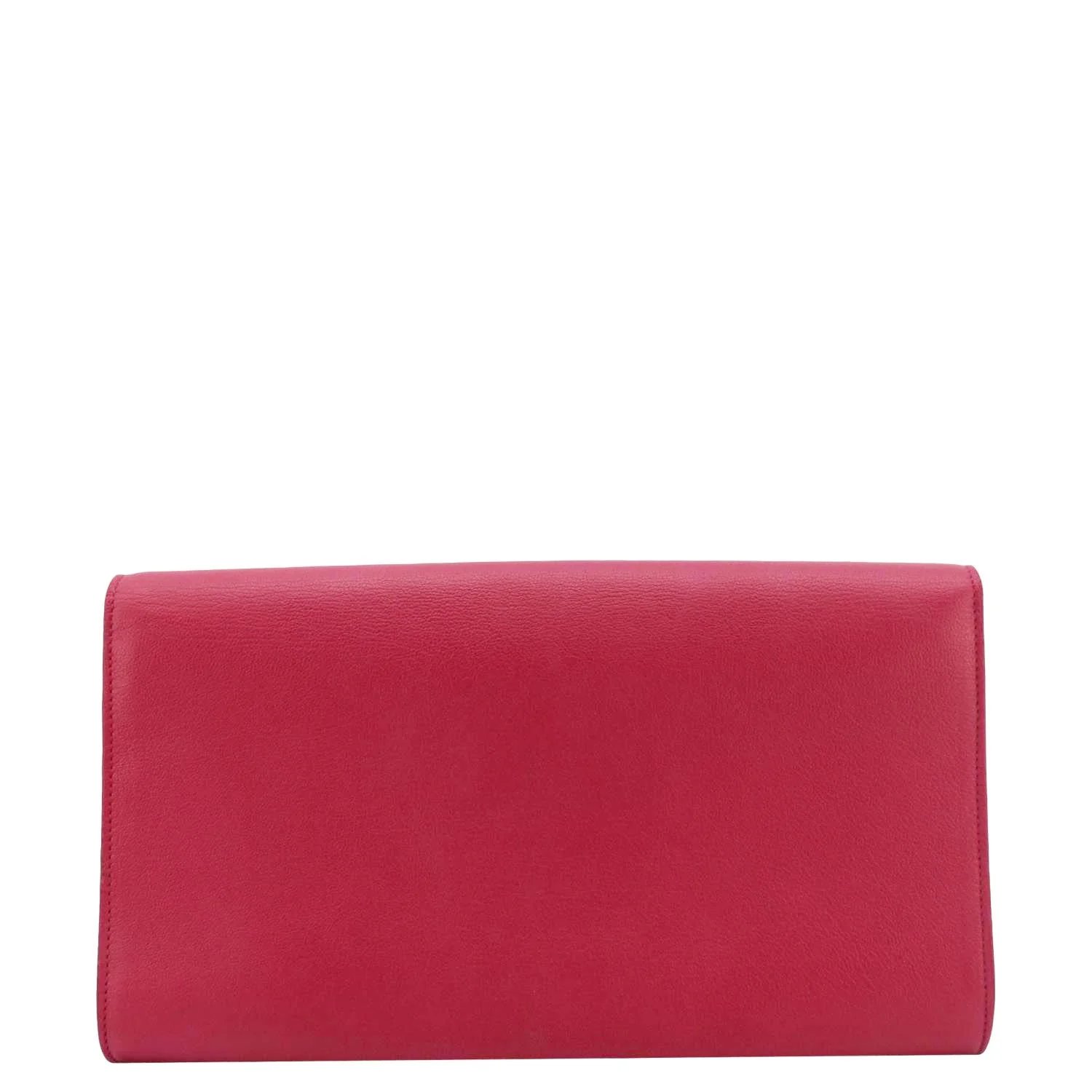 YVES SAINT LAURENT Belle de Jour Leather Clutch Bag Fuchsia - Image 4