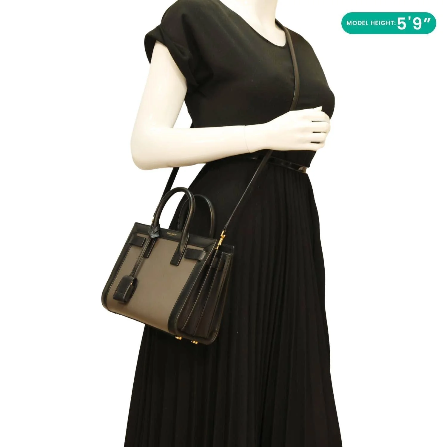 YVES SAINT LAURENT Sac de Jour Nano Leather Satchel Bag Bicolor - Image 2