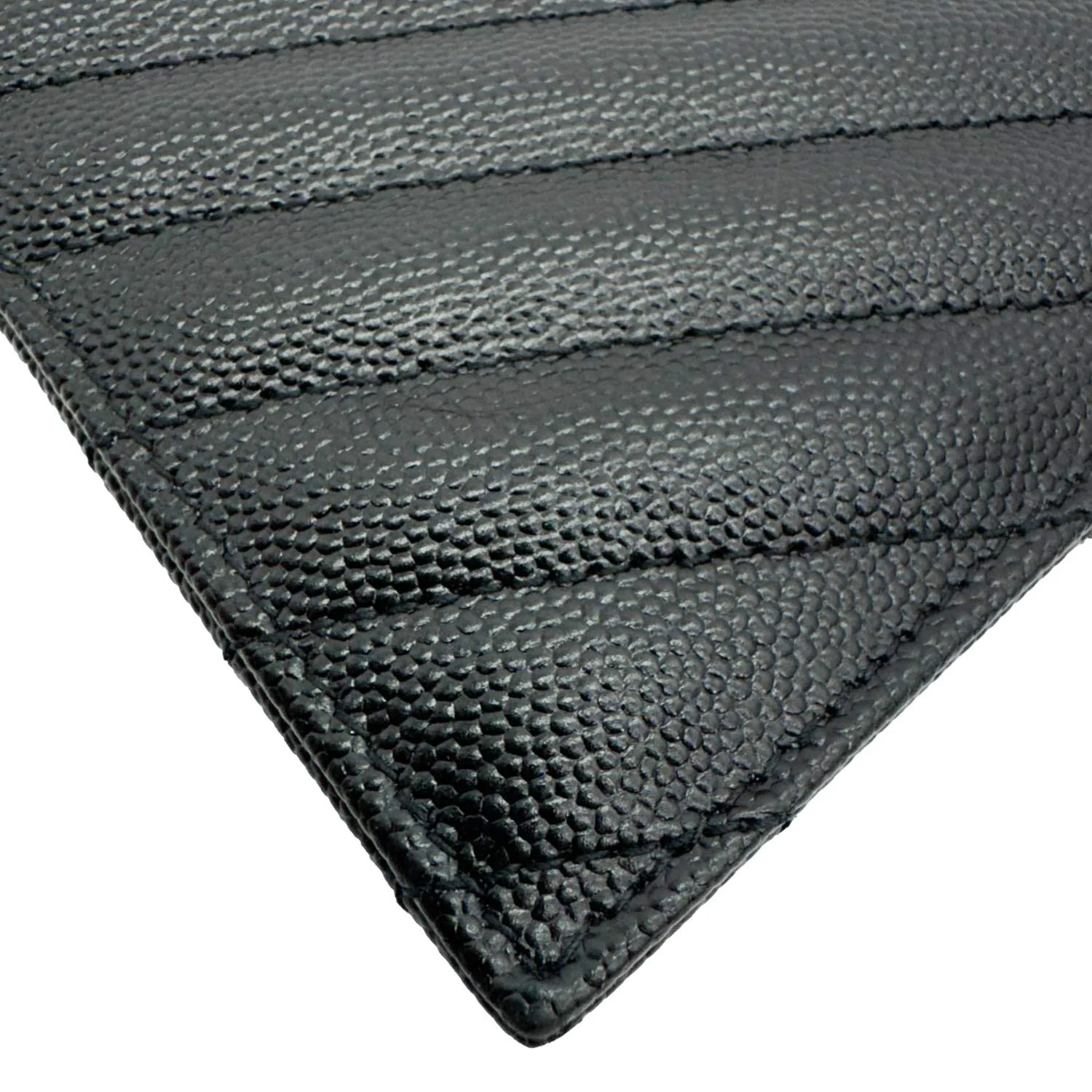 YVES SAINT LAURENT Monogram Bill Grain De Poudre Chevron Leather Zip Pouch Black - Image 8
