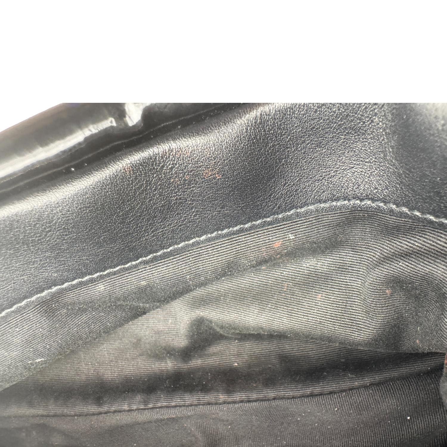 YVES SAINT LAURENT Calypso Patent Leather Shoulder Bag Black - Image 15