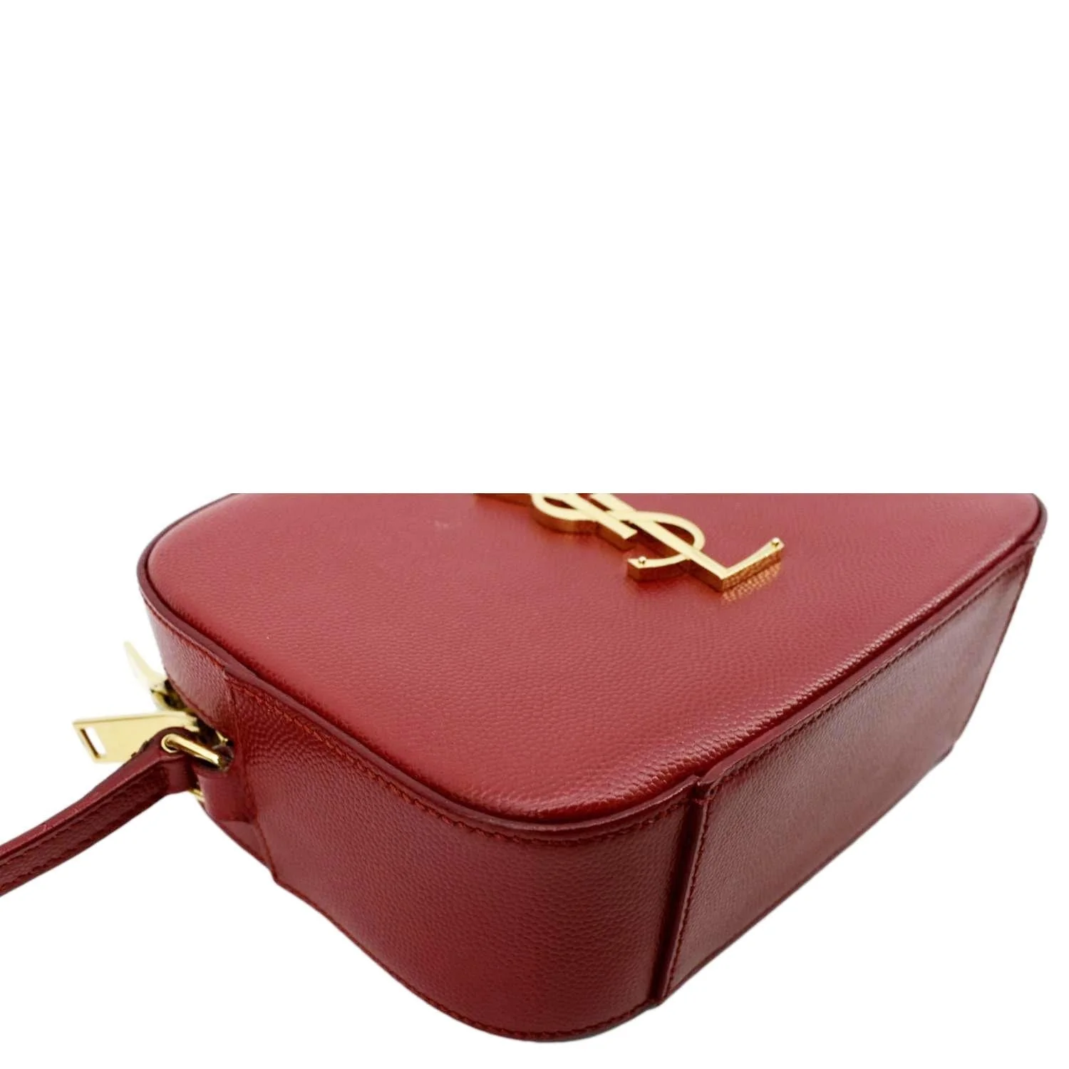 YVES SAINT LAURENT Leather Crossbody Camera Bag Red - Image 9