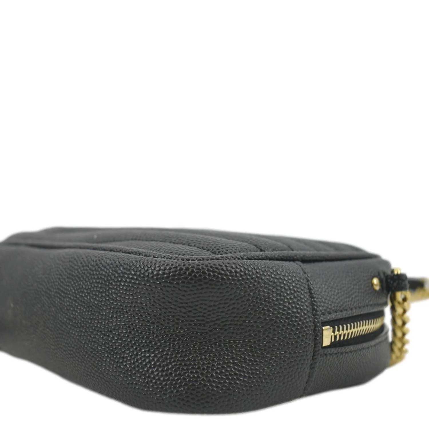YVES SAINT LAURENT Lou Chevron Leather Camera Crossbody Bag Black - Image 9