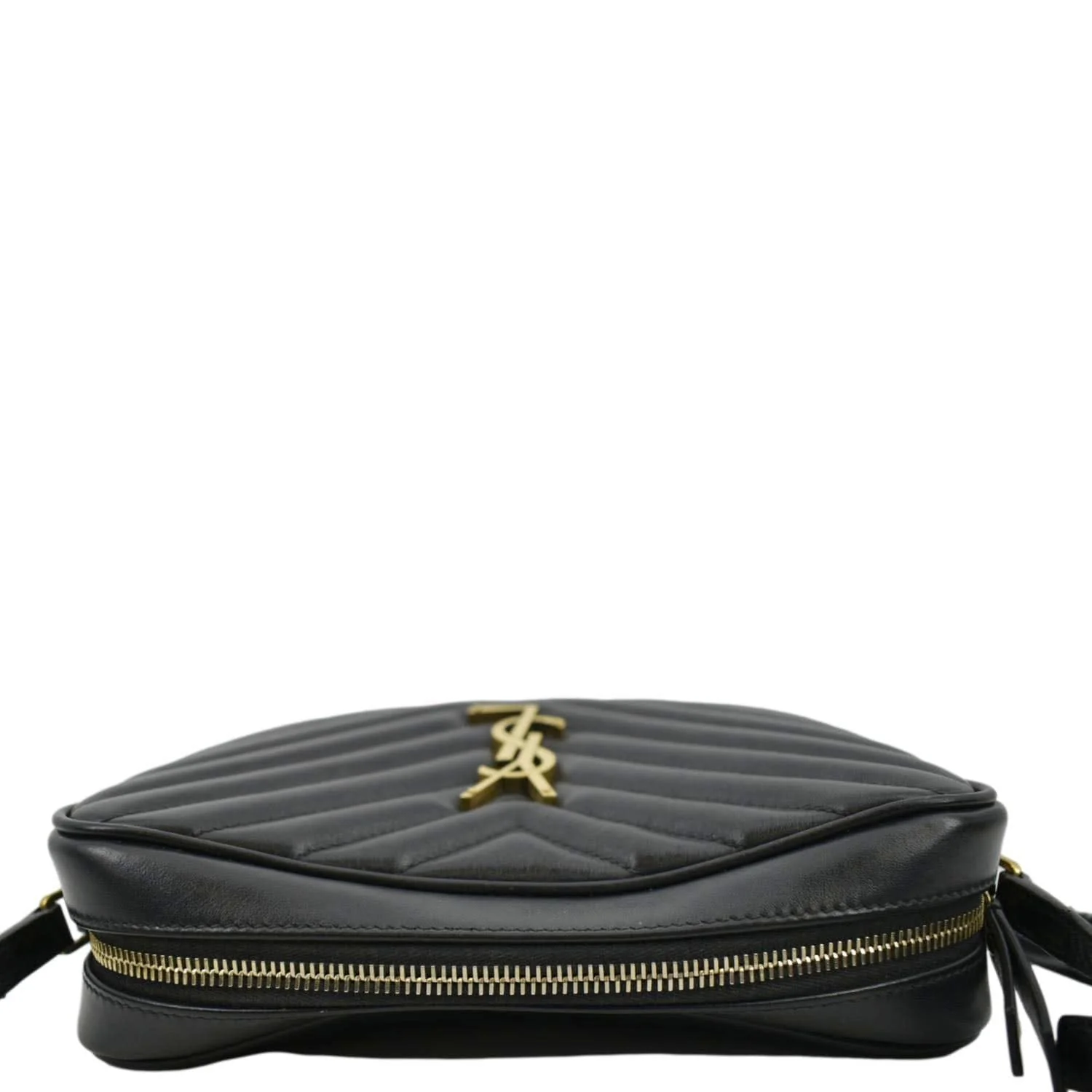 YVES SAINT LAURENT Lou Chevron Leather Camera Crossbody Bag Black - Image 5