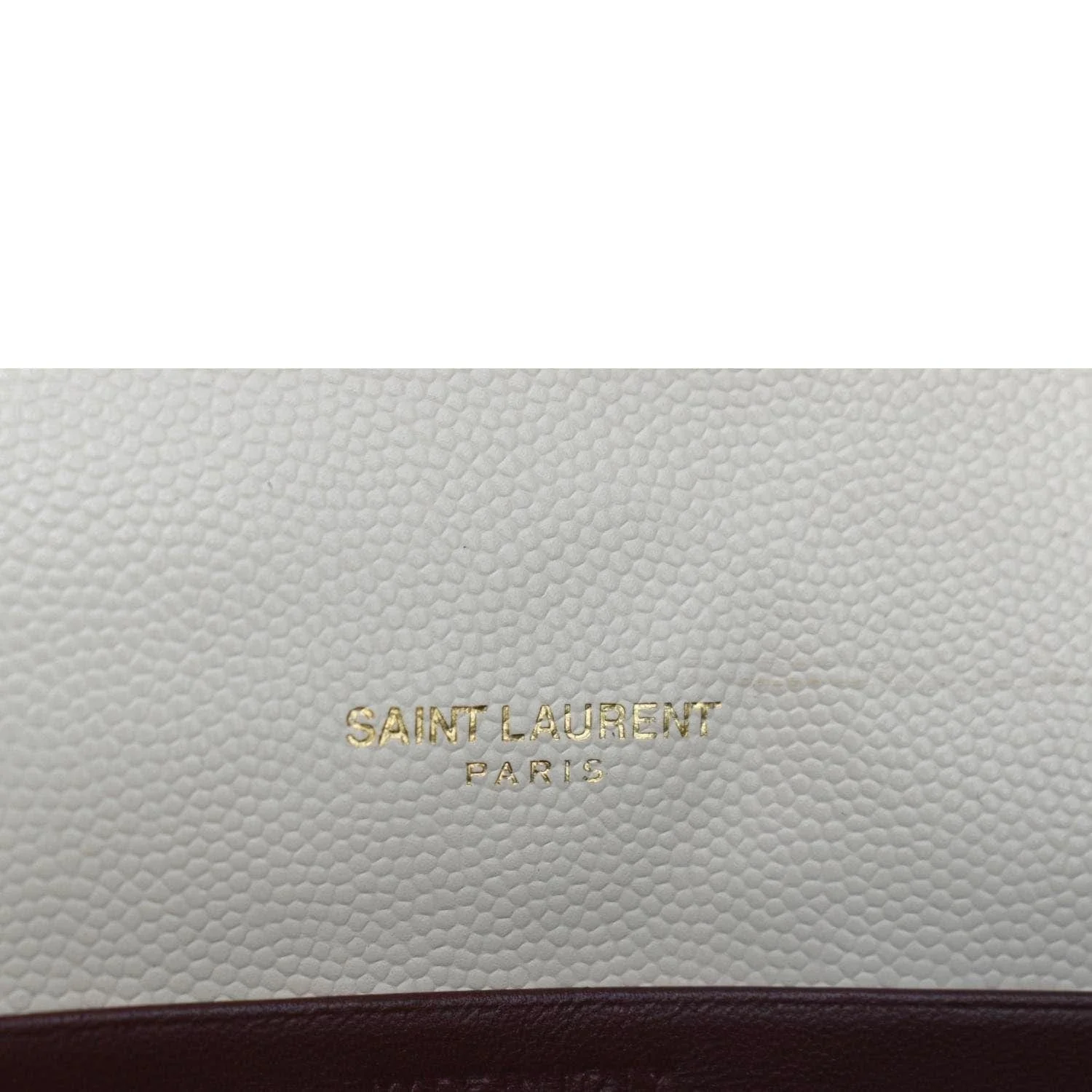 YVES SAINT LAURENT Cassandra Grain De Poudre Embossed Flap Crossbody Bag White - Image 13
