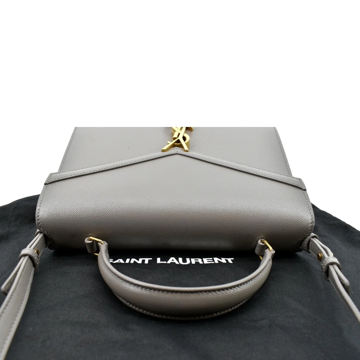 YVES SAINT LAURENT Cassandra Medium Calfskin Leather Shoulder Bag Fog - Image 4