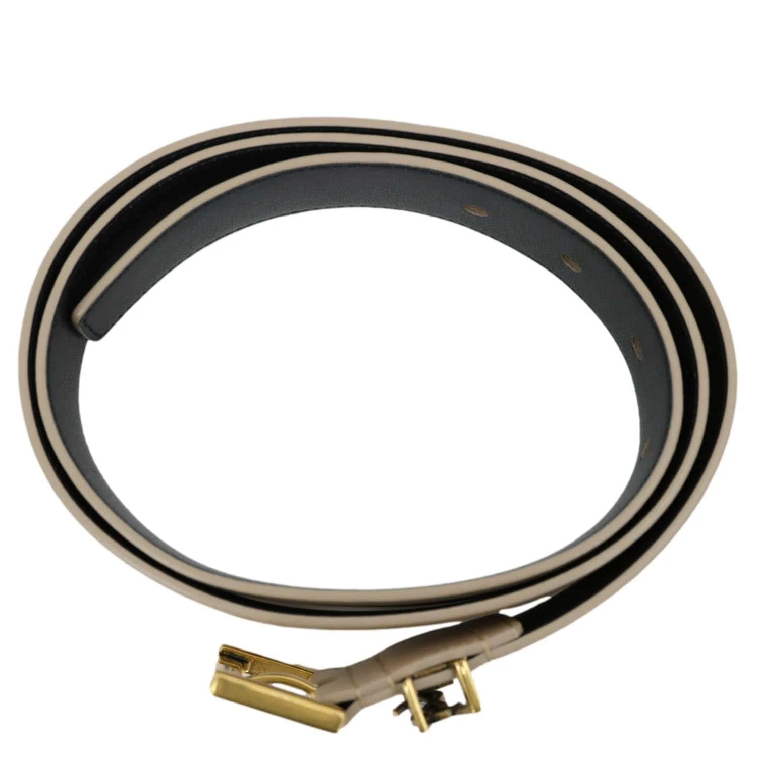 YVES SAINT LAURENT Cassandre Leather Belt Beige Size 90 - Image 9