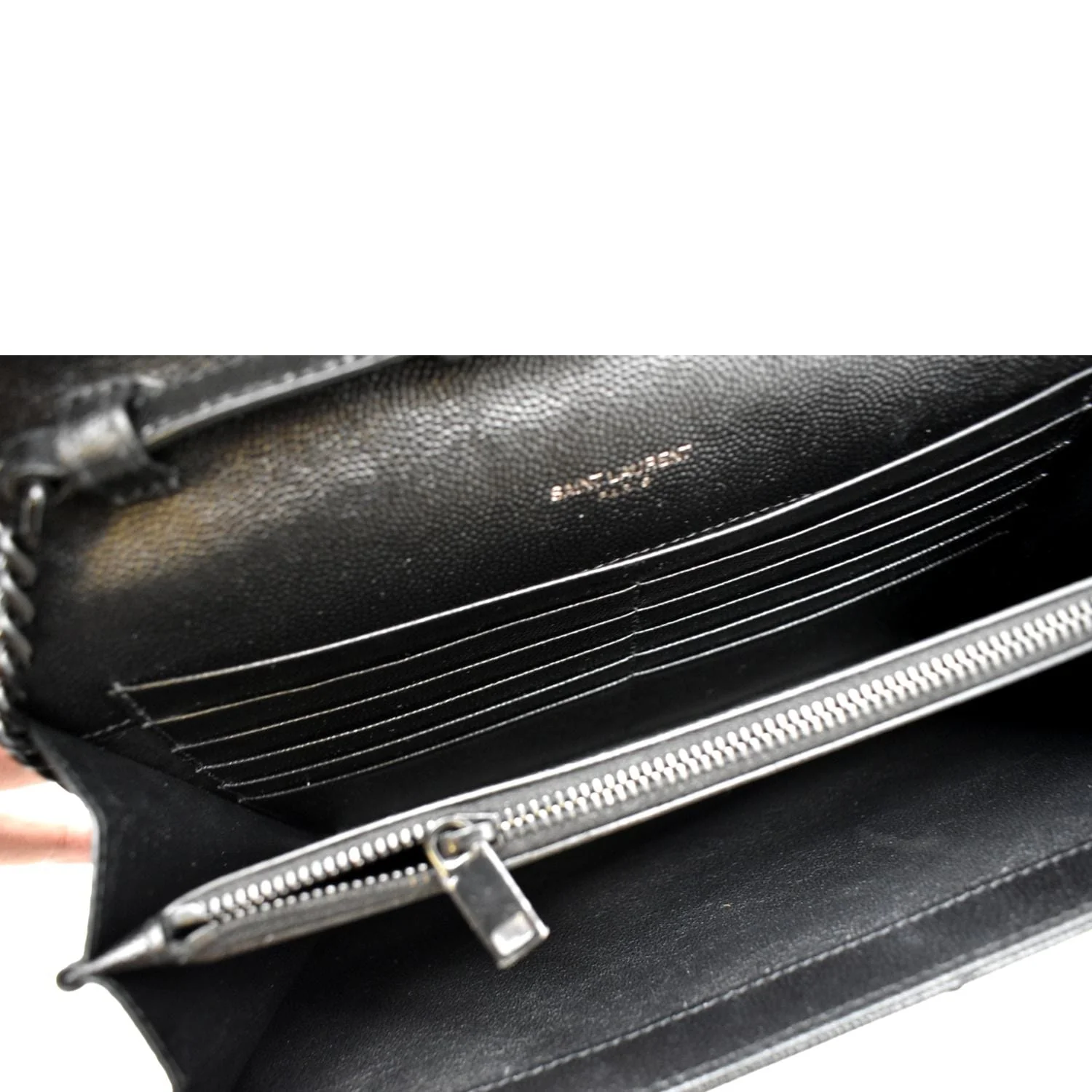YVES SAINT LAURENT Cassandre Matelasse Chain Wallet Crossbody Bag Black - Image 10