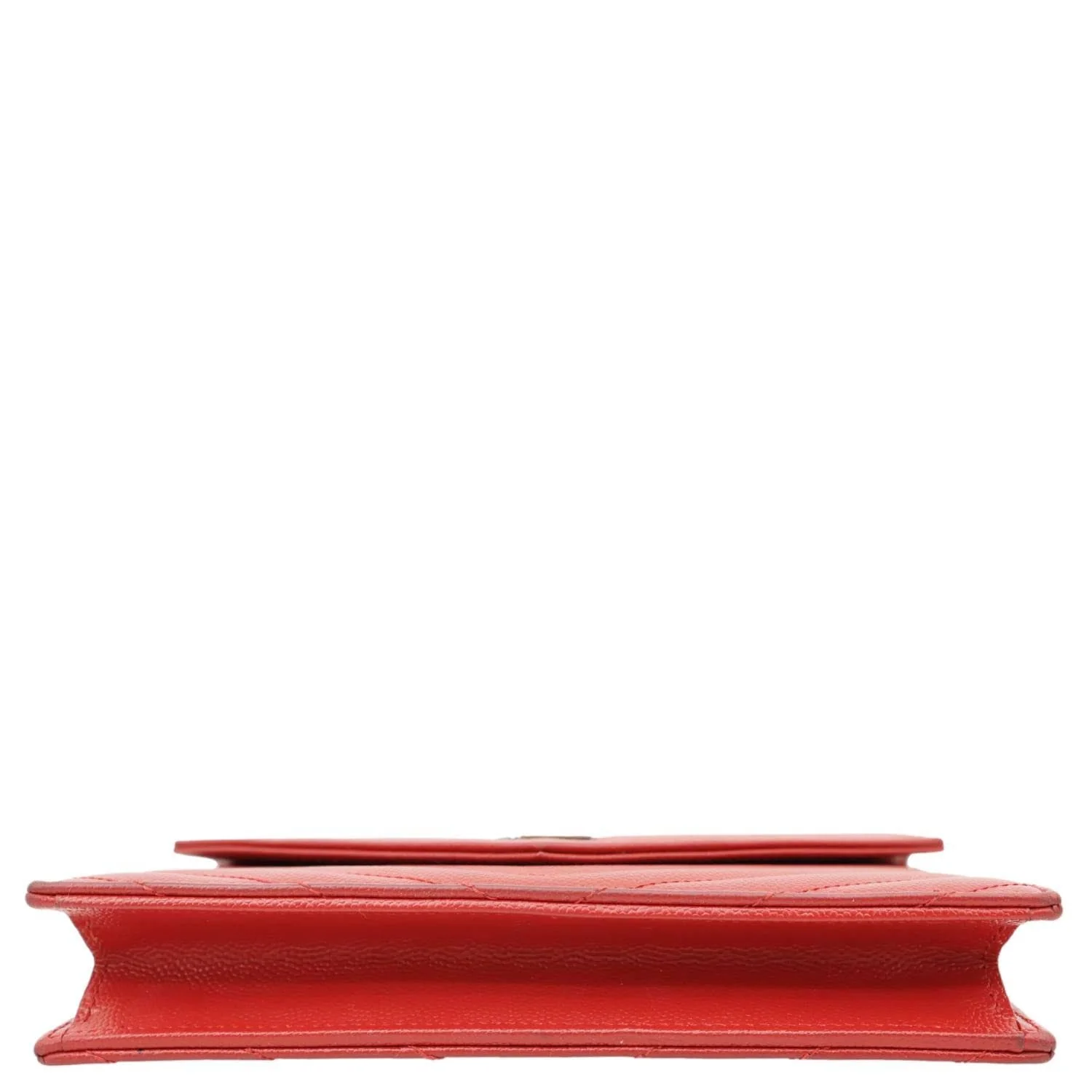 YVES SAINT LAURENT Envelope Cassandre Leather Chain Crossbody Bag Red - Image 10