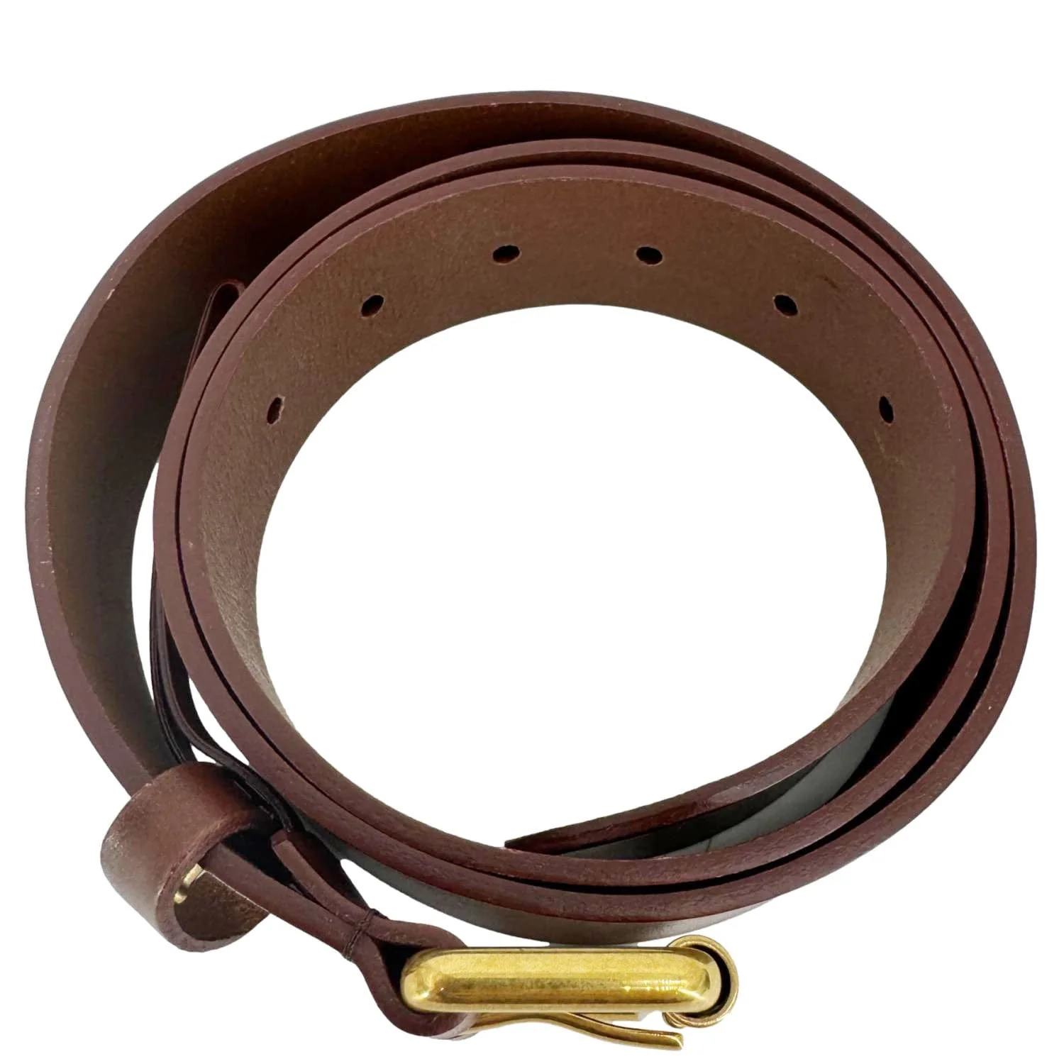 YVES SAINT LAURENT Cassandre Leather Thin Belt Brown Size 90 - Image 9