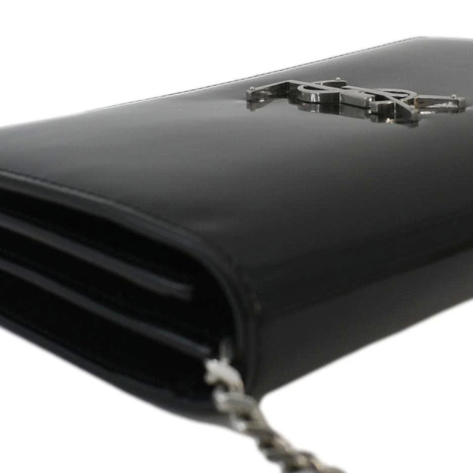 YVES SAINT LAURENT Cassandre Patent Leather Chain Wallet Black - Image 6