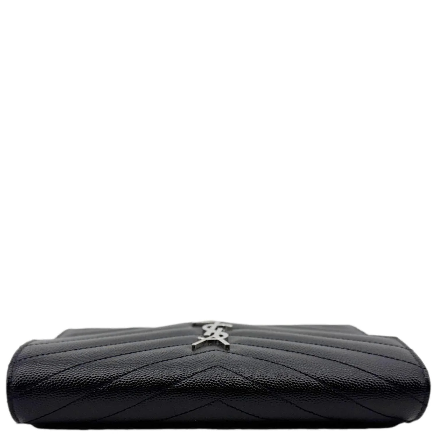 YVES SAINT LAURENT Cassandre Leather Wallet On Chain Crossbody Bag Black - Image 6