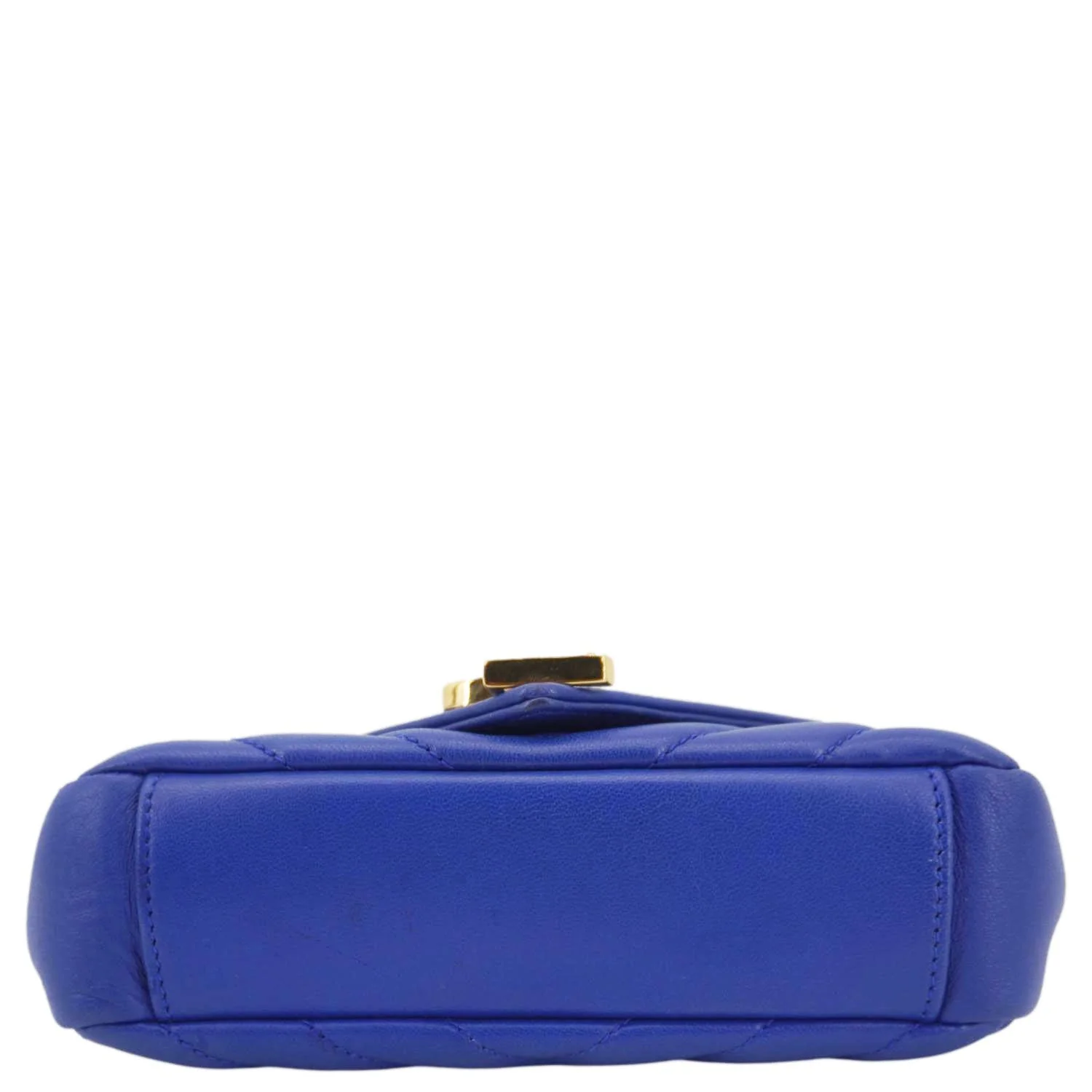 YVES SAINT LAURENT Classic Baby Monogram Chevron Leather Crossbody Bag Blue - Image 10