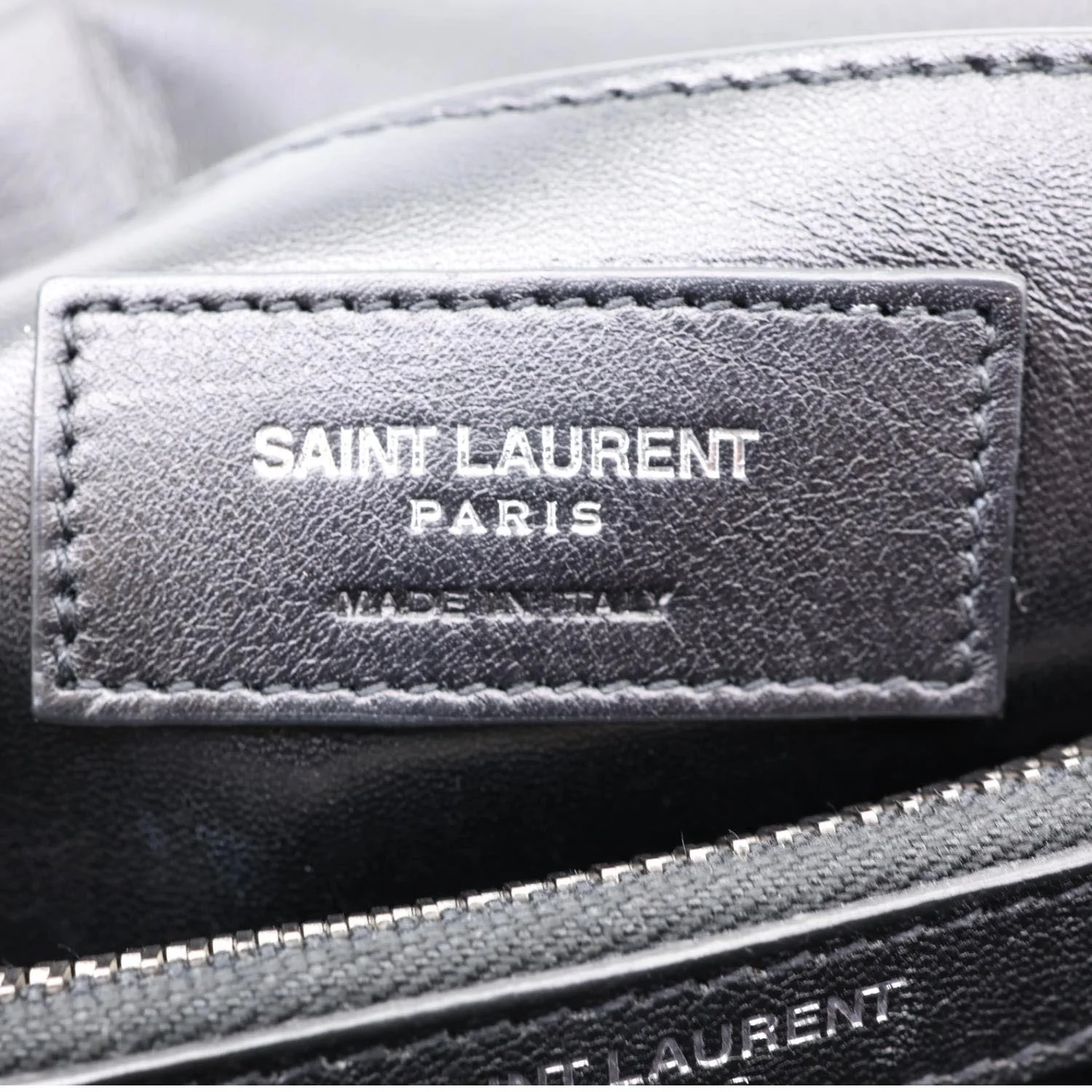 YVES SAINT LAURENT College Medium Monogram Chevron Leather Crossbody Bag Black - Image 15