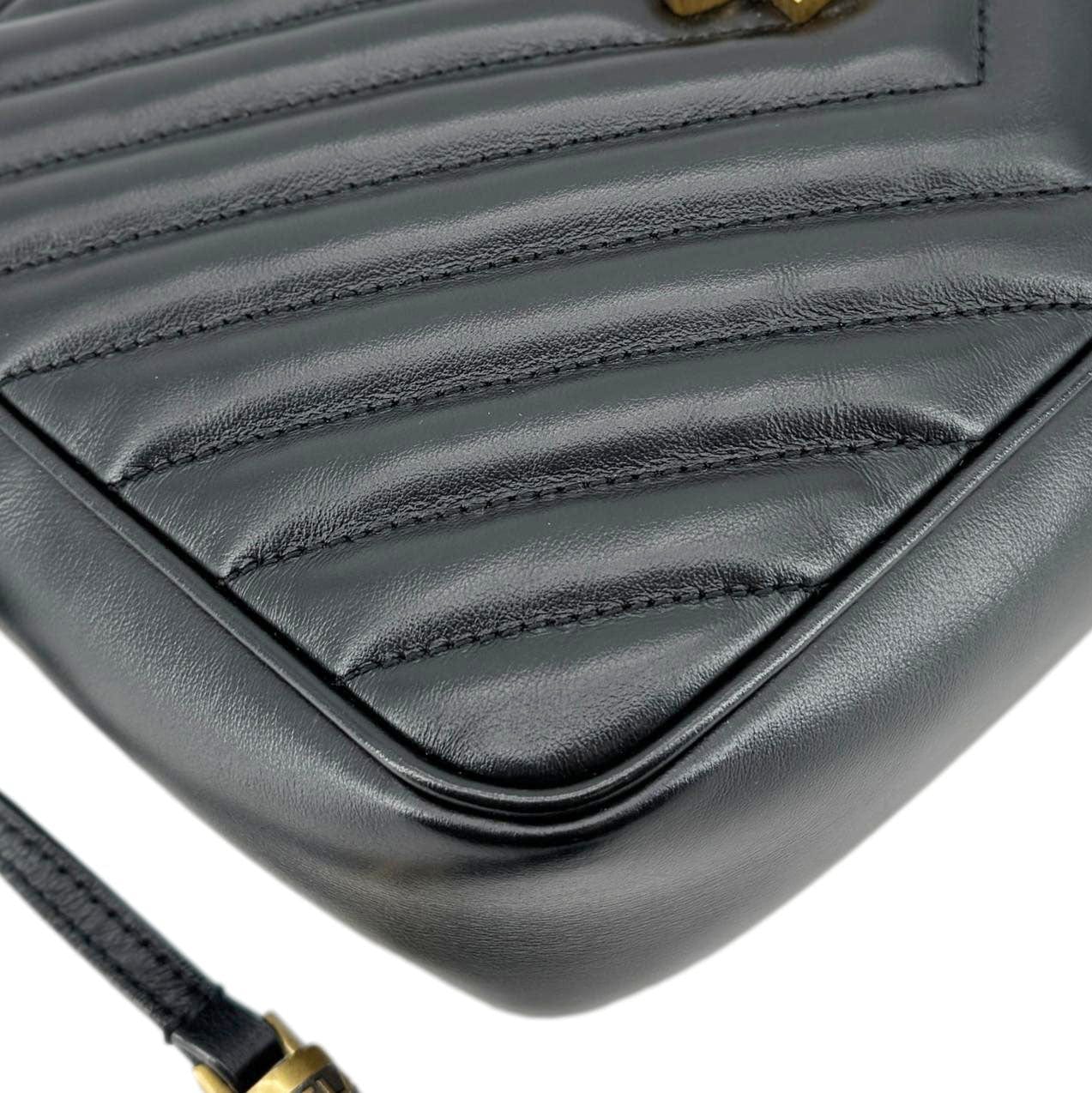 YVES SAINT LAURENT Lou Chevron Leather Camera Bag Black - Image 10