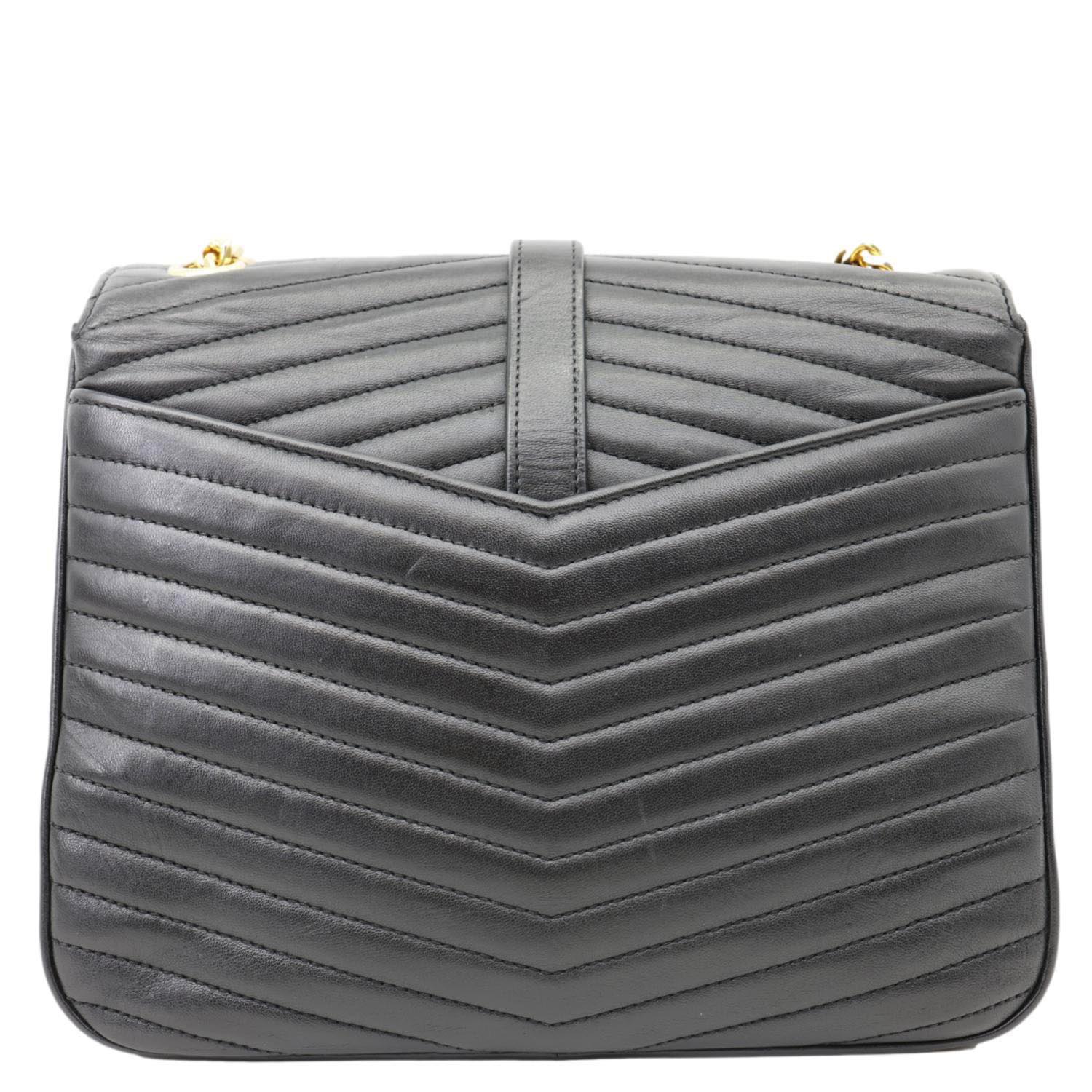 YVES SAINT LAURENT Sulpice Medium Matelasse Chevron Leather Crossbody Bag Black - Image 4