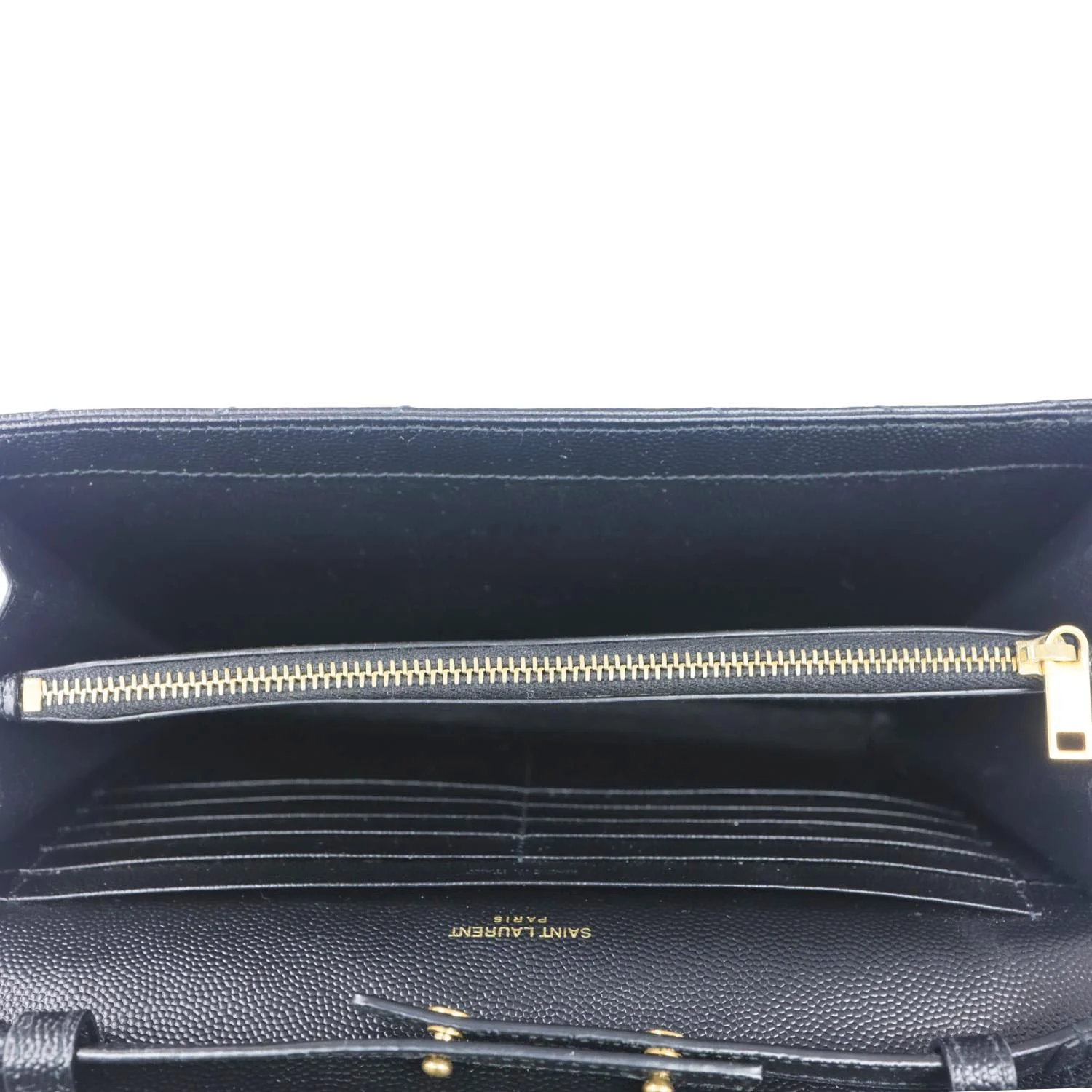 YVES SAINT LAURENT Classic Envelope Cassandre Leather Chain Crossbody Bag Black - Image 11