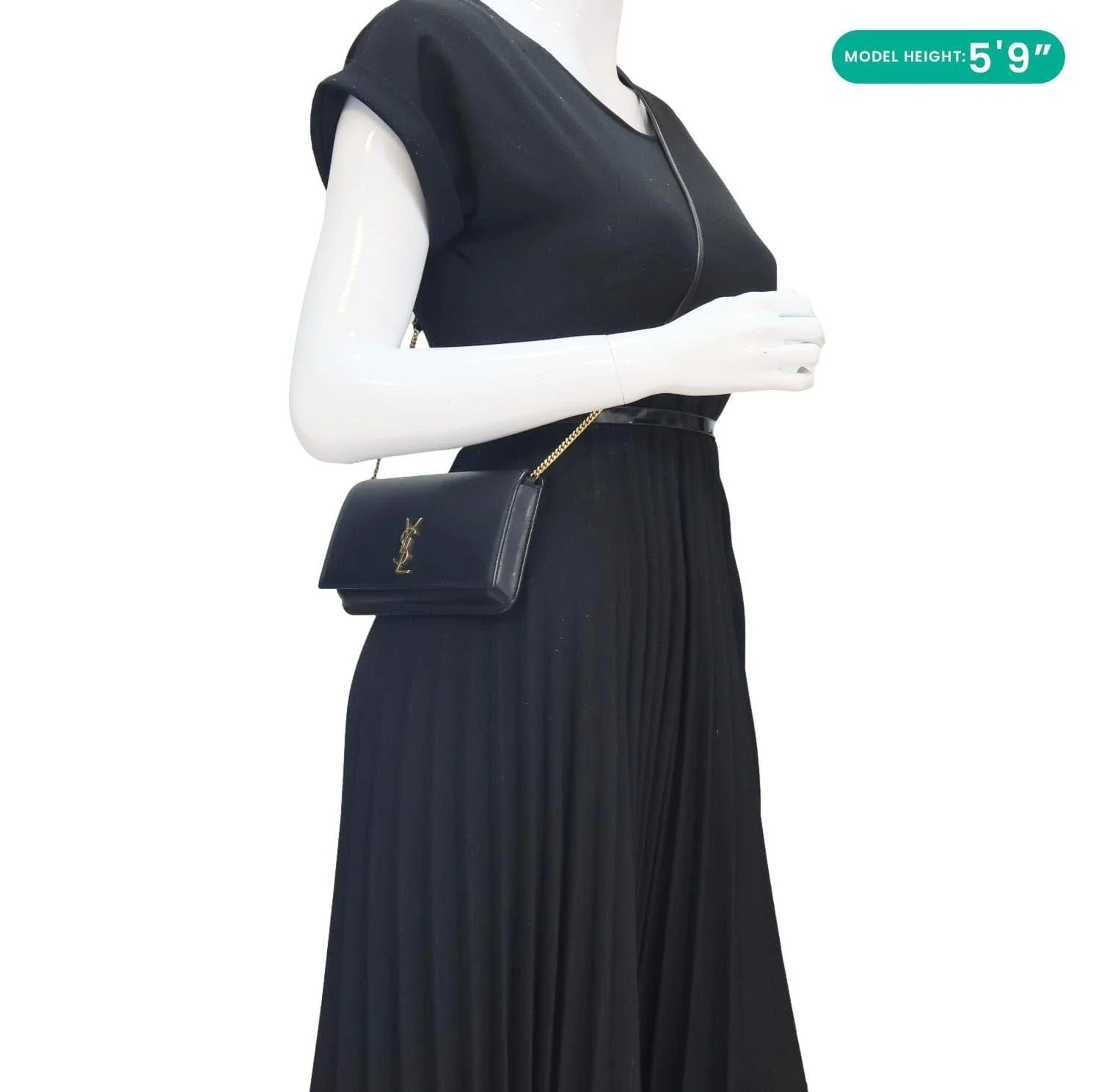 YVES SAINT LAURENT Classic Monogram Leather Crossbody Bag Black - Image 2