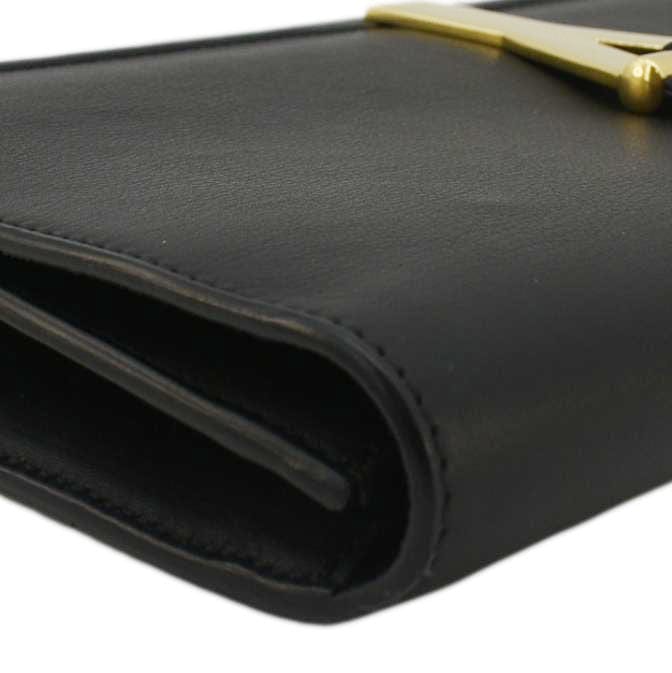 YVES SAINT LAURENT Classic Y Ligne Smooth Calfskin Leather Wallet Black - Image 6