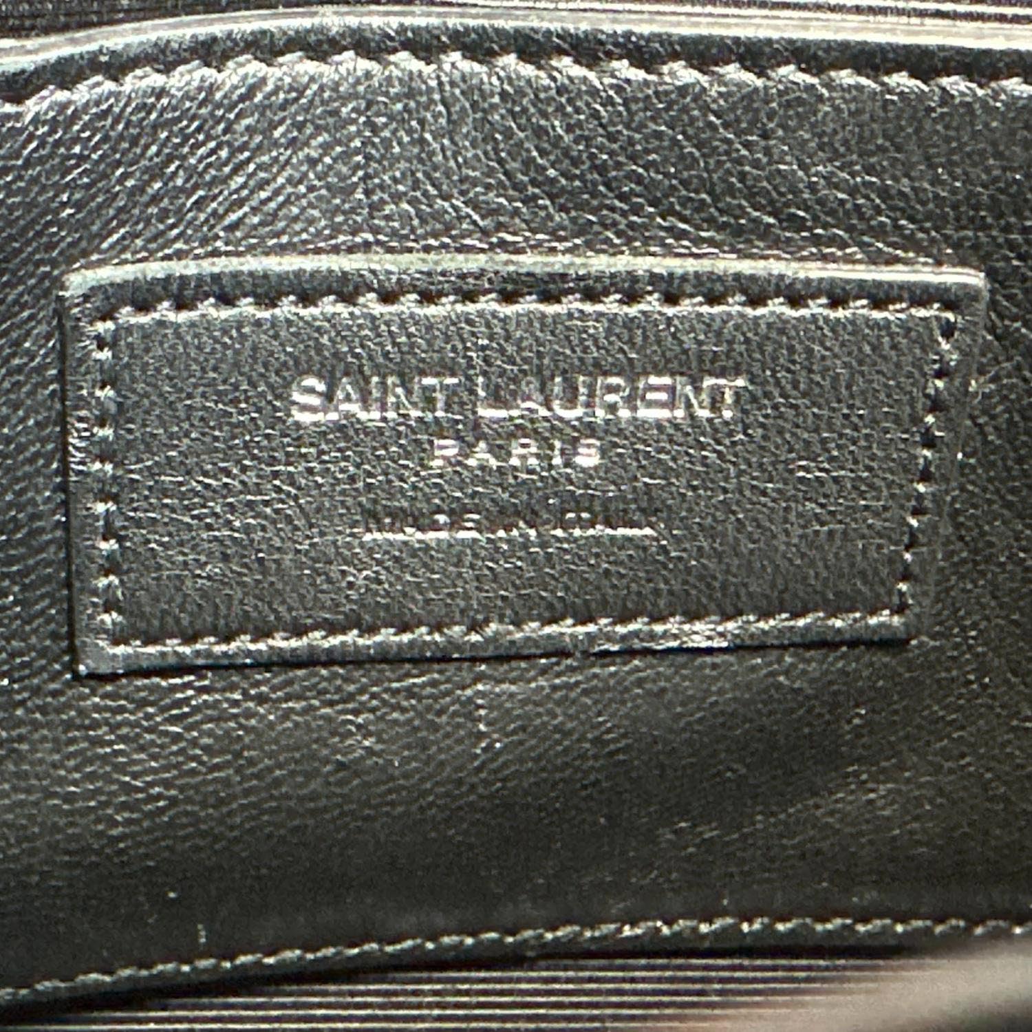 YVES SAINT LAURENT Kate Tassel Crocodile Embossed Leather Crossbody Bag Black - Image 10