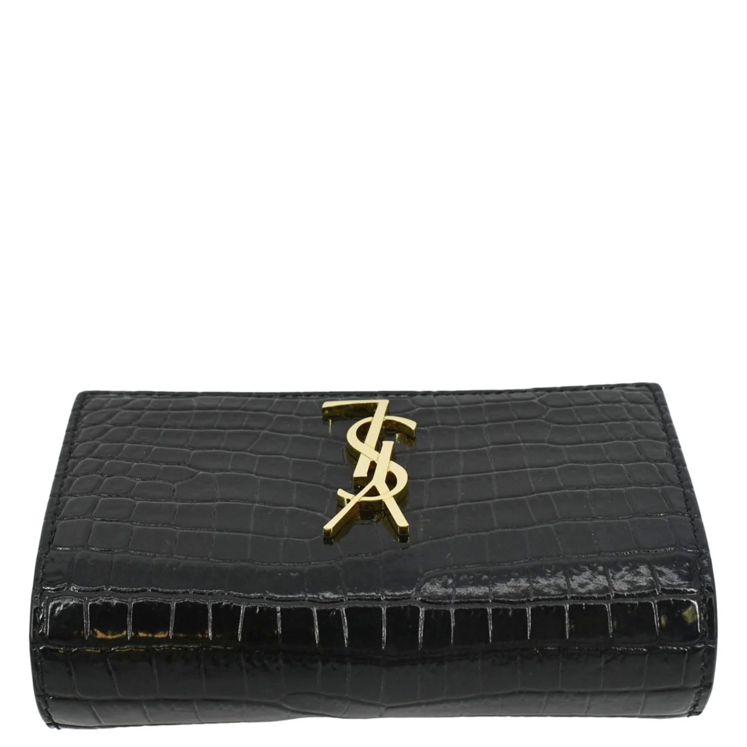 YVES SAINT LAURENT Kate Crocodile Embossed Leather Belt Bag Black - Image 5
