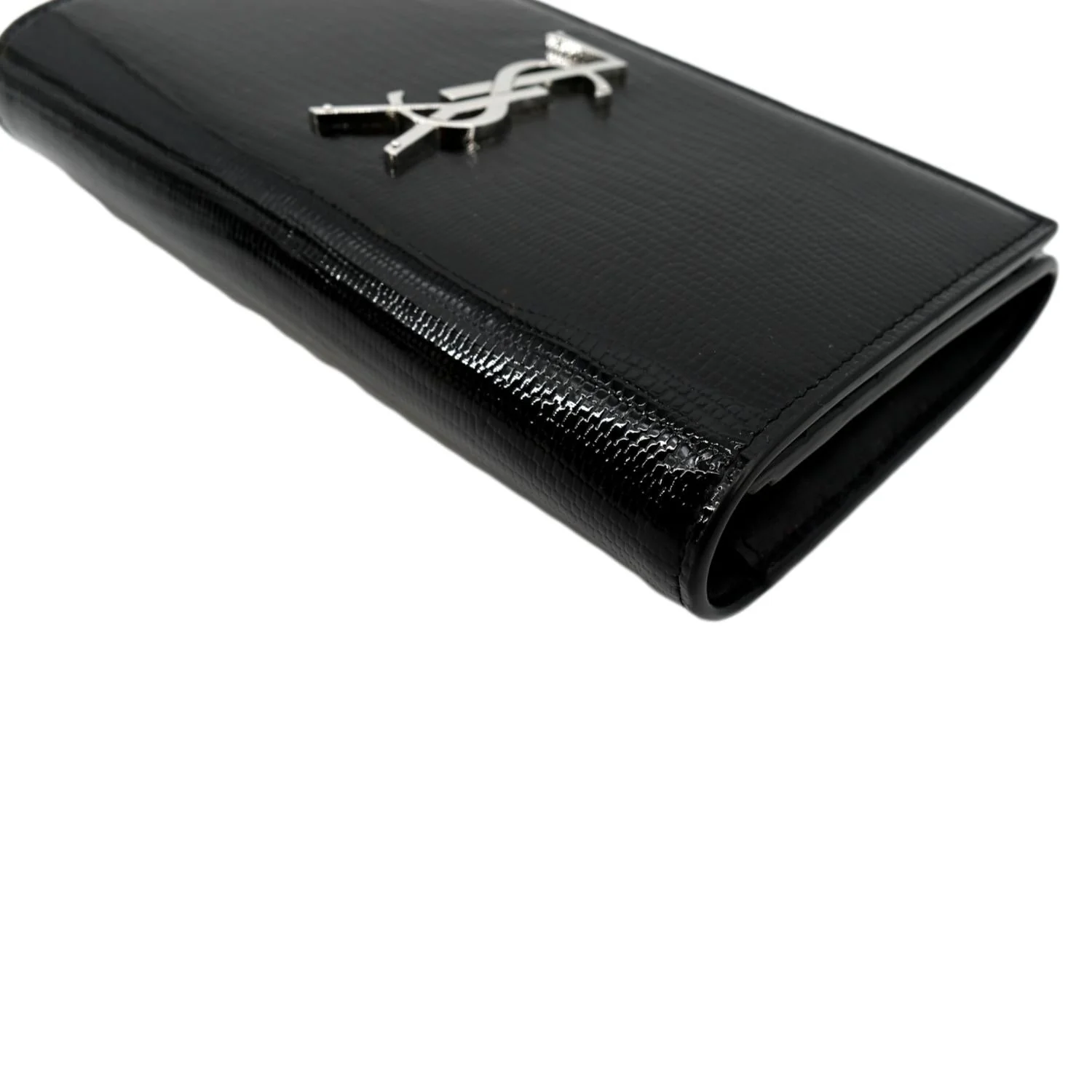 Yves Saint Laurent Embossed Leather Wallet Black - Image 4
