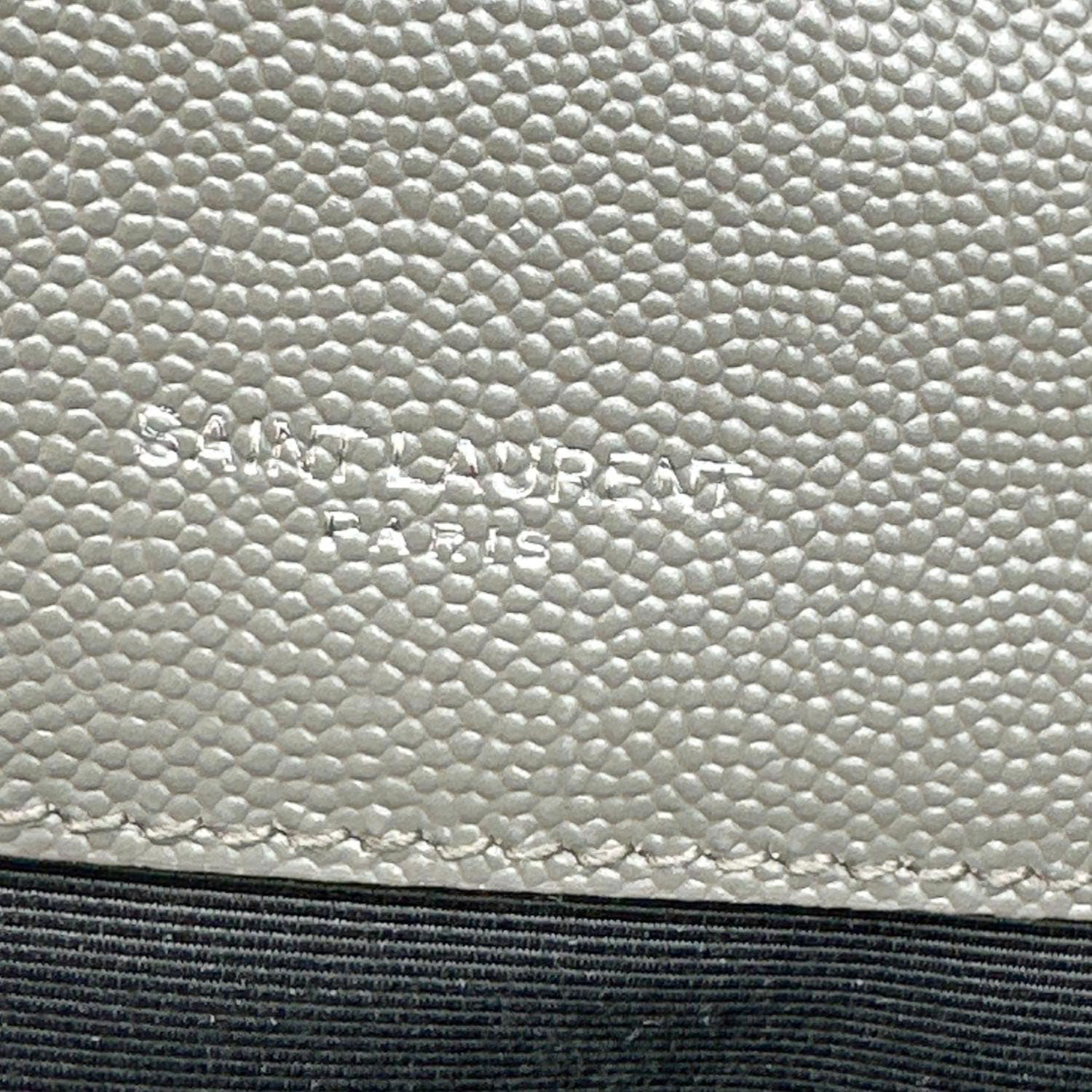 YVES SAINT LAURENT Envelope Grain De Poudre Leather Shoulder Bag Grey - Image 11