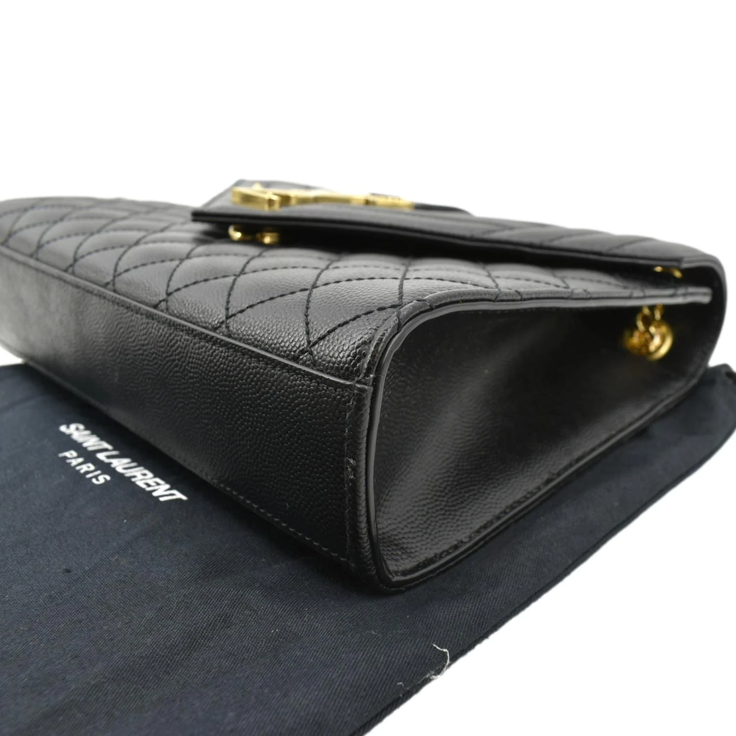 YVES SAINT LAURENT Envelope Medium Matelasse Leather Crossbody Bag Black - Image 8