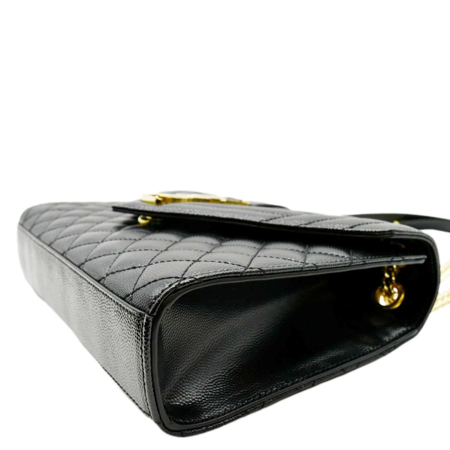 YVES SAINT LAURENT Medium Envelope Leather Chain Shoulder Bag Black - Image 8