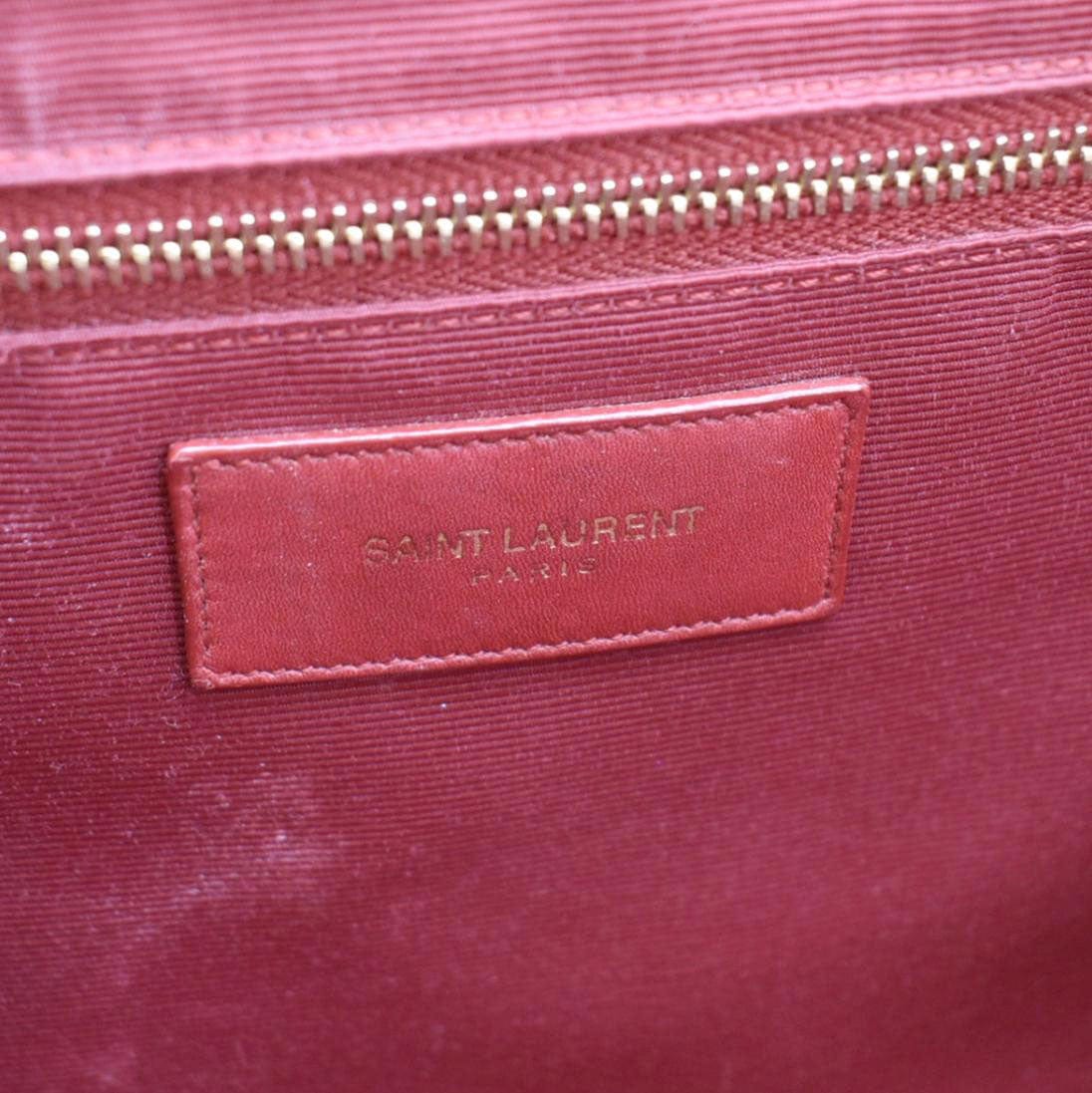 YVES SAINT LAURENT Envelope Large Mixed Matelasse Leather Shoulder Bag Red - Image 12