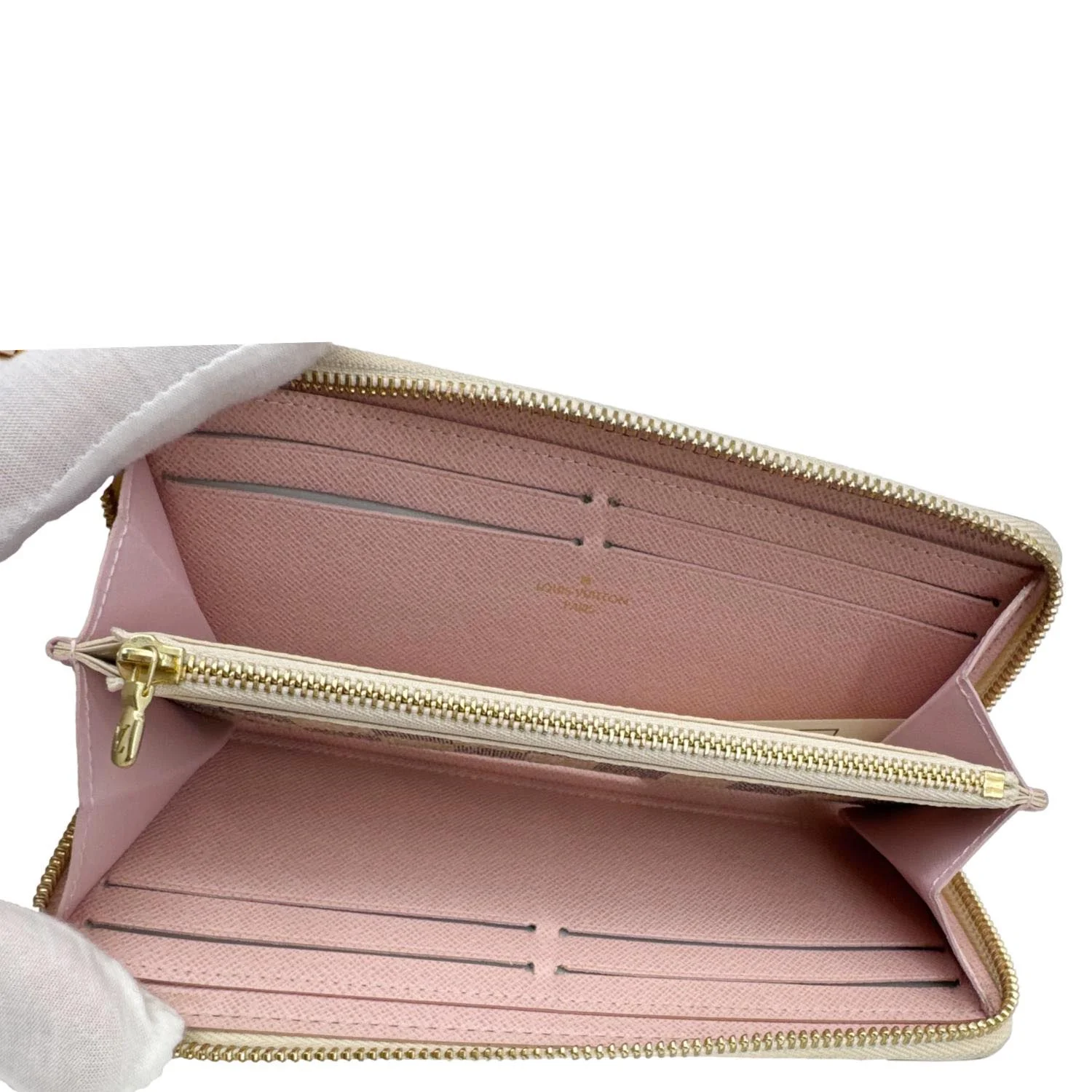 LOUIS VUITTON Damier Azur Zippy Wallet Rose Ballerine - Image 11