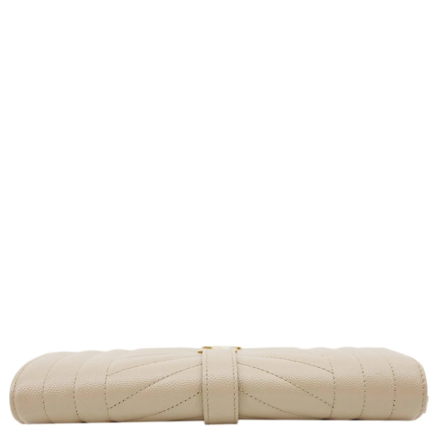 YVES SAINT LAURENT Monogram Envelope Grain De Poudre Leather Clutch Beige - Image 6