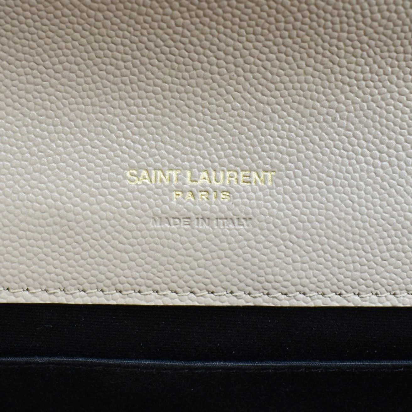 YVES SAINT LAURENT Envelope Flap Matelasse Leather Shoulder Bag Beige - Image 12