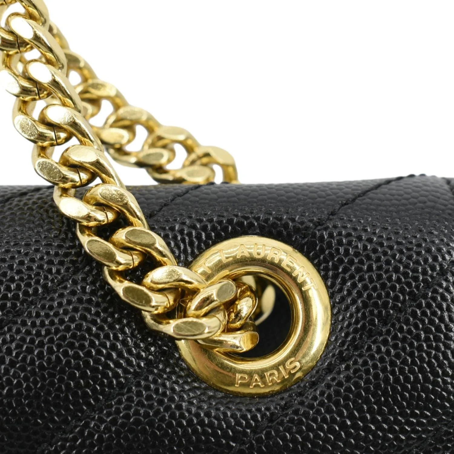YVES SAINT LAURENT Large Envelope Flap Matelasse Leather Shoulder Bag Black - Image 11
